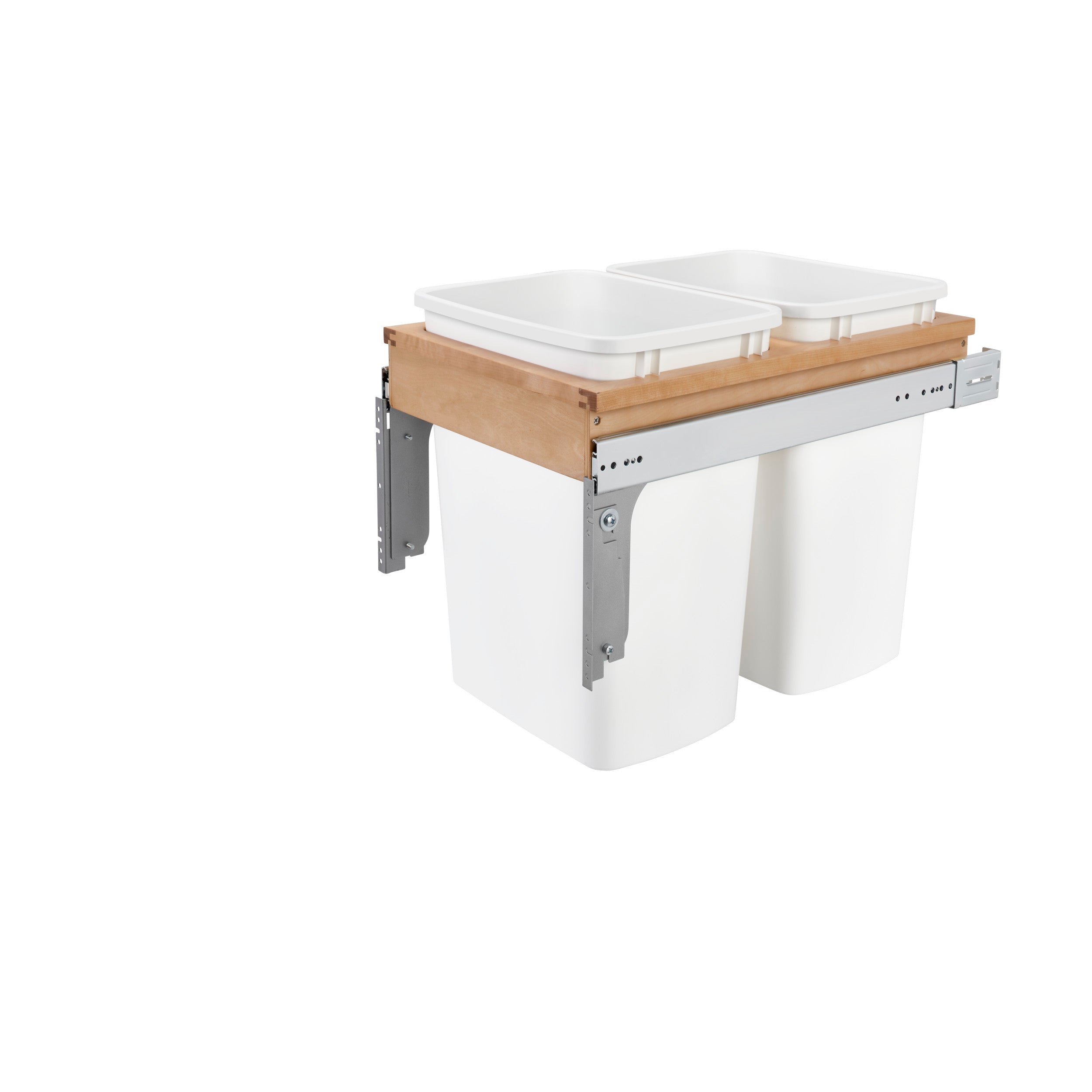 Double 35 Qrt Top mount Waste Container (1-3/4" faceframe) Natural  14.5 in (368 mm) W x 22.25 in (565 mm) D x 17.88 in (454 mm) H