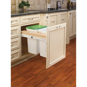 Double 35 Qrt Top mount Waste Container (1-5/8" faceframe) Natural  17.75 in (451 mm) W x 22.75 in (578 mm) D x 17.88 in (454 mm) H