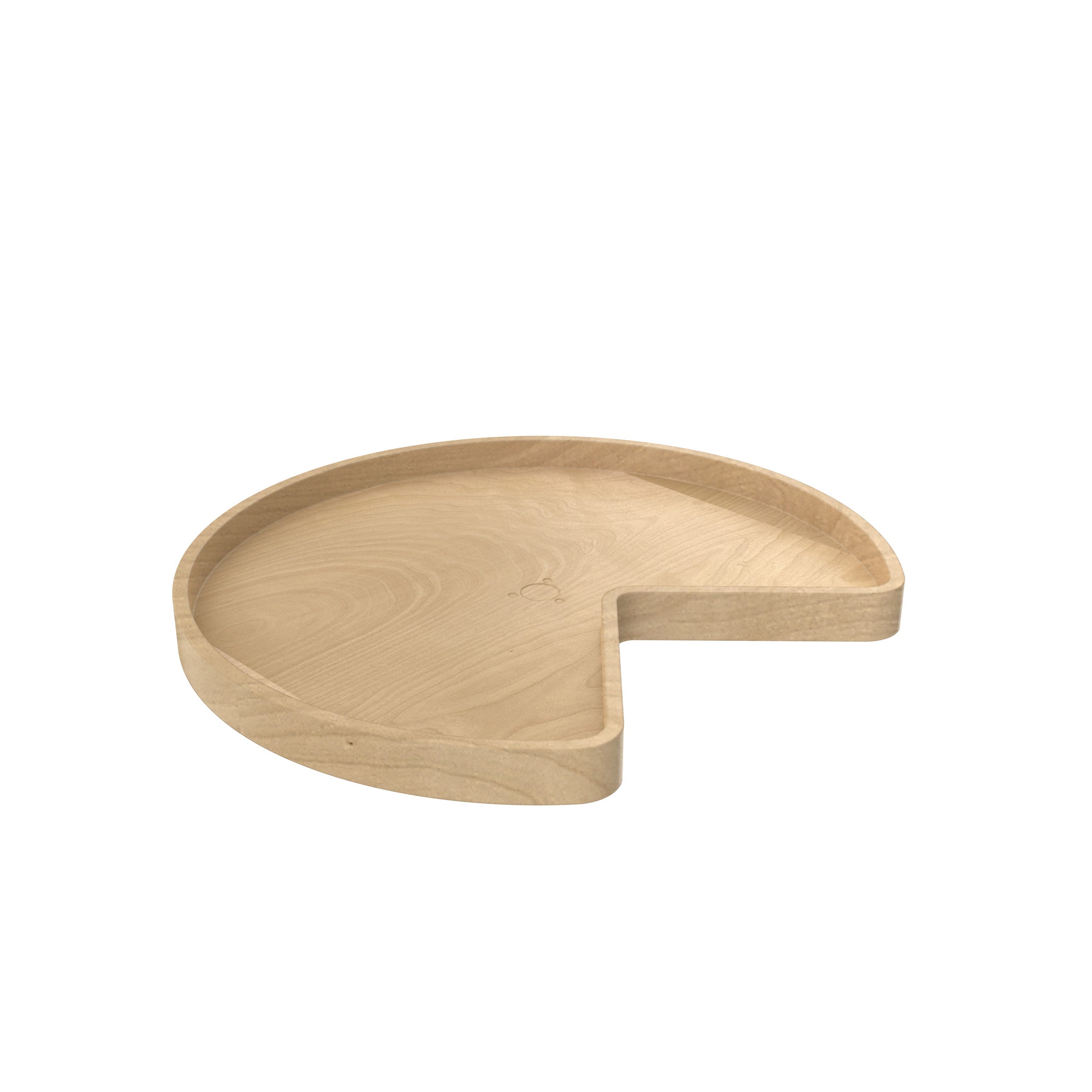28 in Wood Kidney Lazy Susan Shelf Only Natural  28 in (711 mm) W x 28 in (711 mm) D x 1.63 in (41 mm) H
