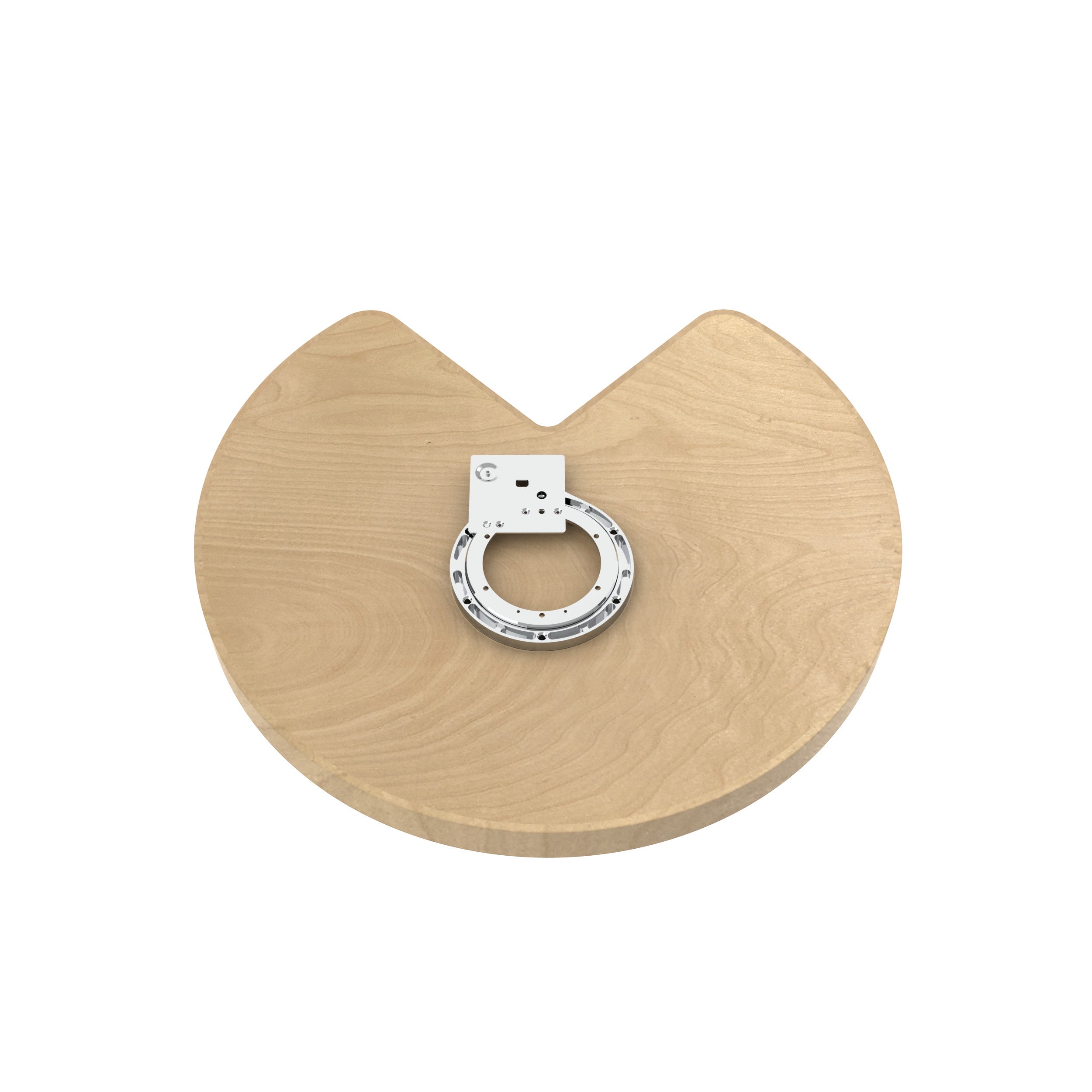 28 in Wood Kidney Lazy Susan w/Swivel Bearing Natural  28 in (711 mm) W x 28 in (711 mm) D x 2.38 in (60 mm) H