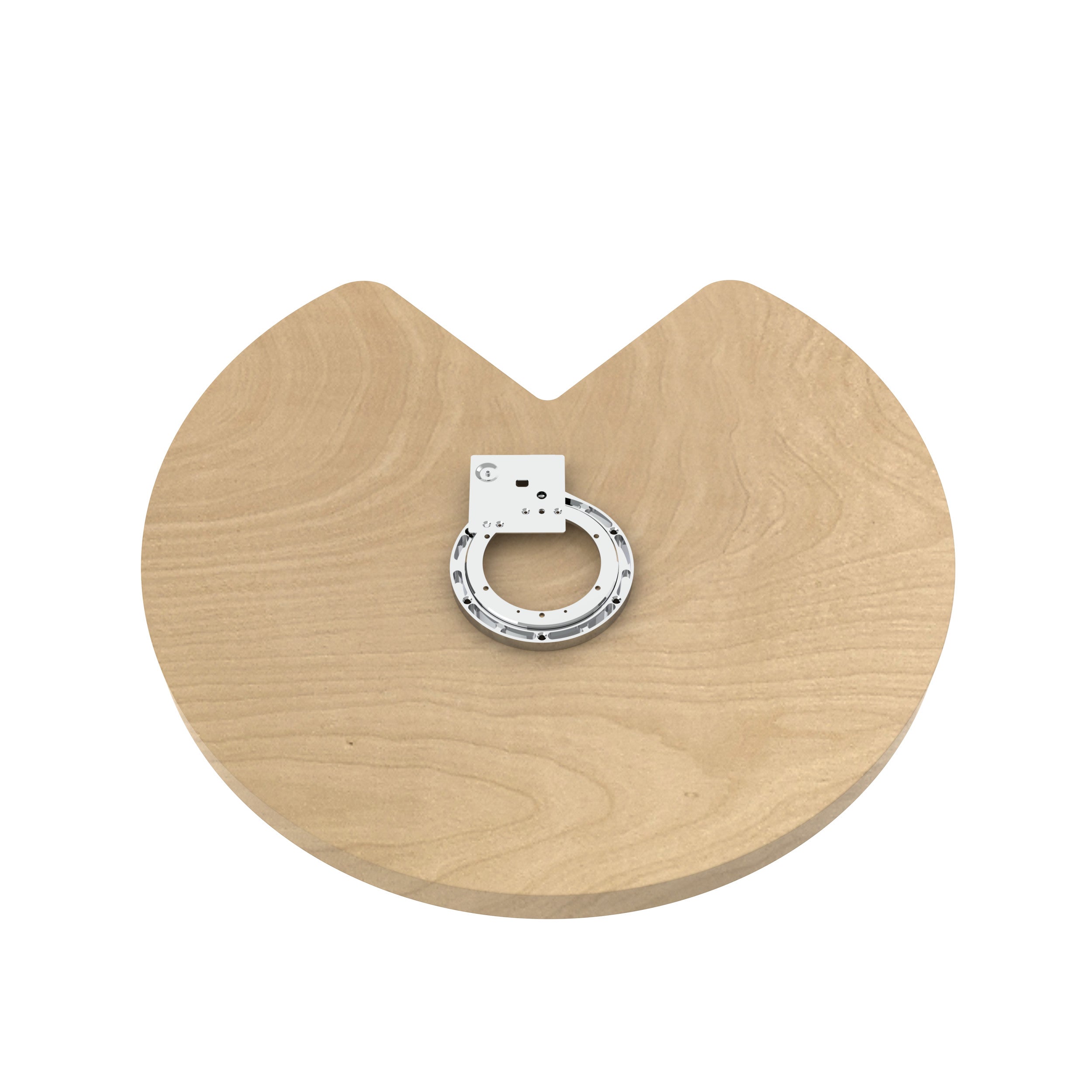 32 in Wood Kidney Lazy Susan w/Swivel Bearing Natural  32 in (813 mm) W x 32 in (813 mm) D x 2.38 in (60 mm) H