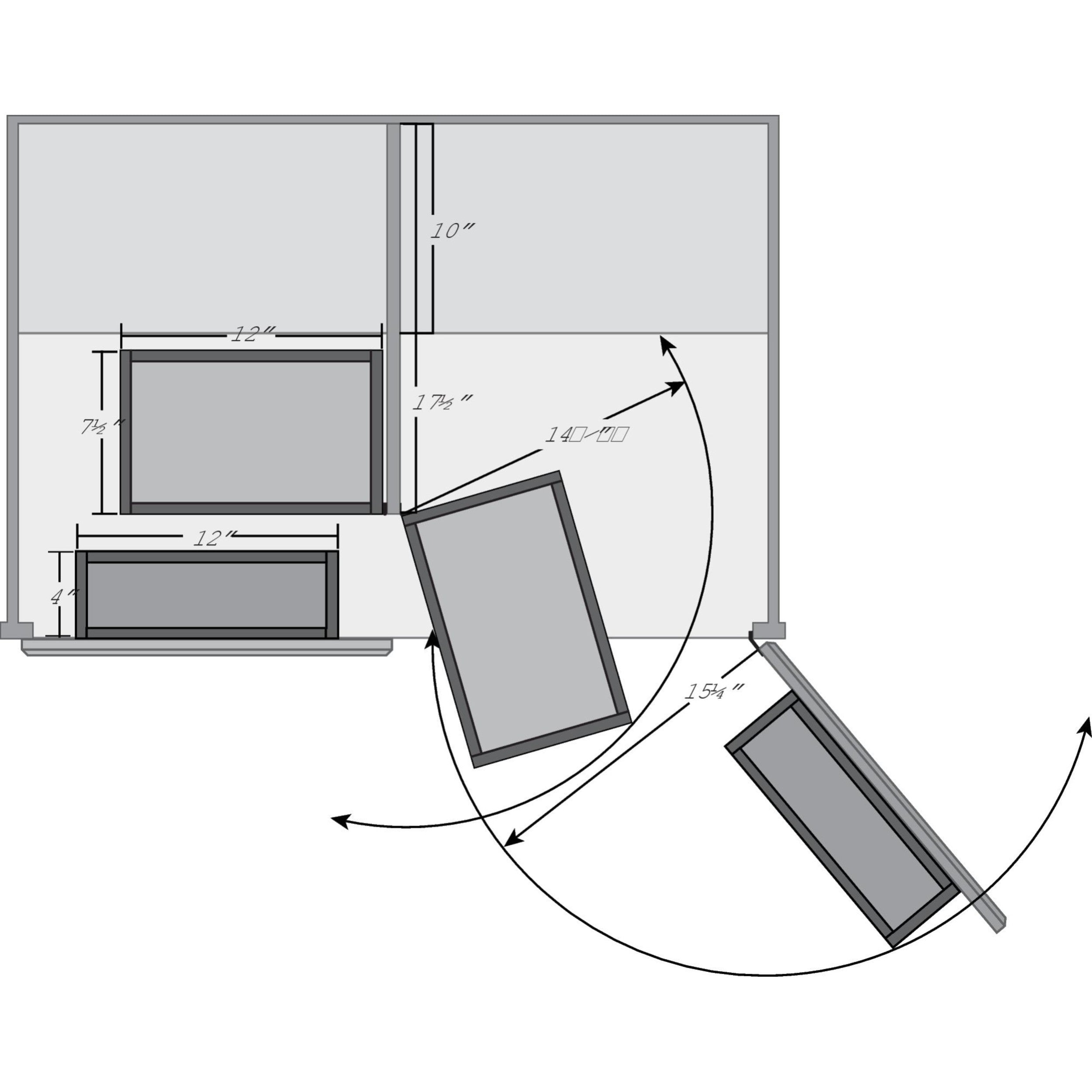 57 in Swing Out Pantry Kit Natural  12 in (305 mm) W x 7.5 in (191 mm) D x 57 in (1448 mm) H