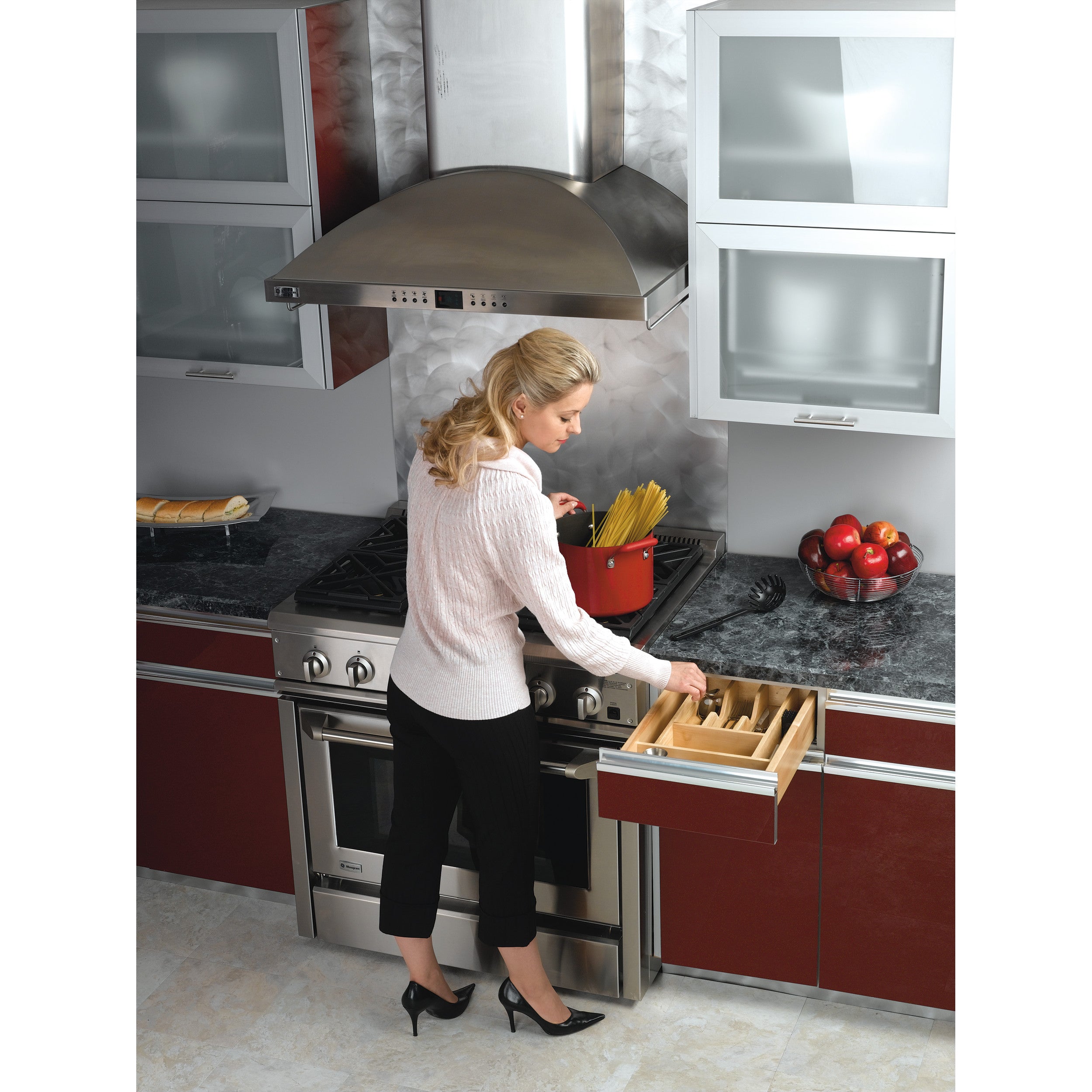 18.5 in Tall Wood Utility Tray Insert Natural  18.5 in (470 mm) W x 22 in (559 mm) D x 2.88 in (73 mm) H