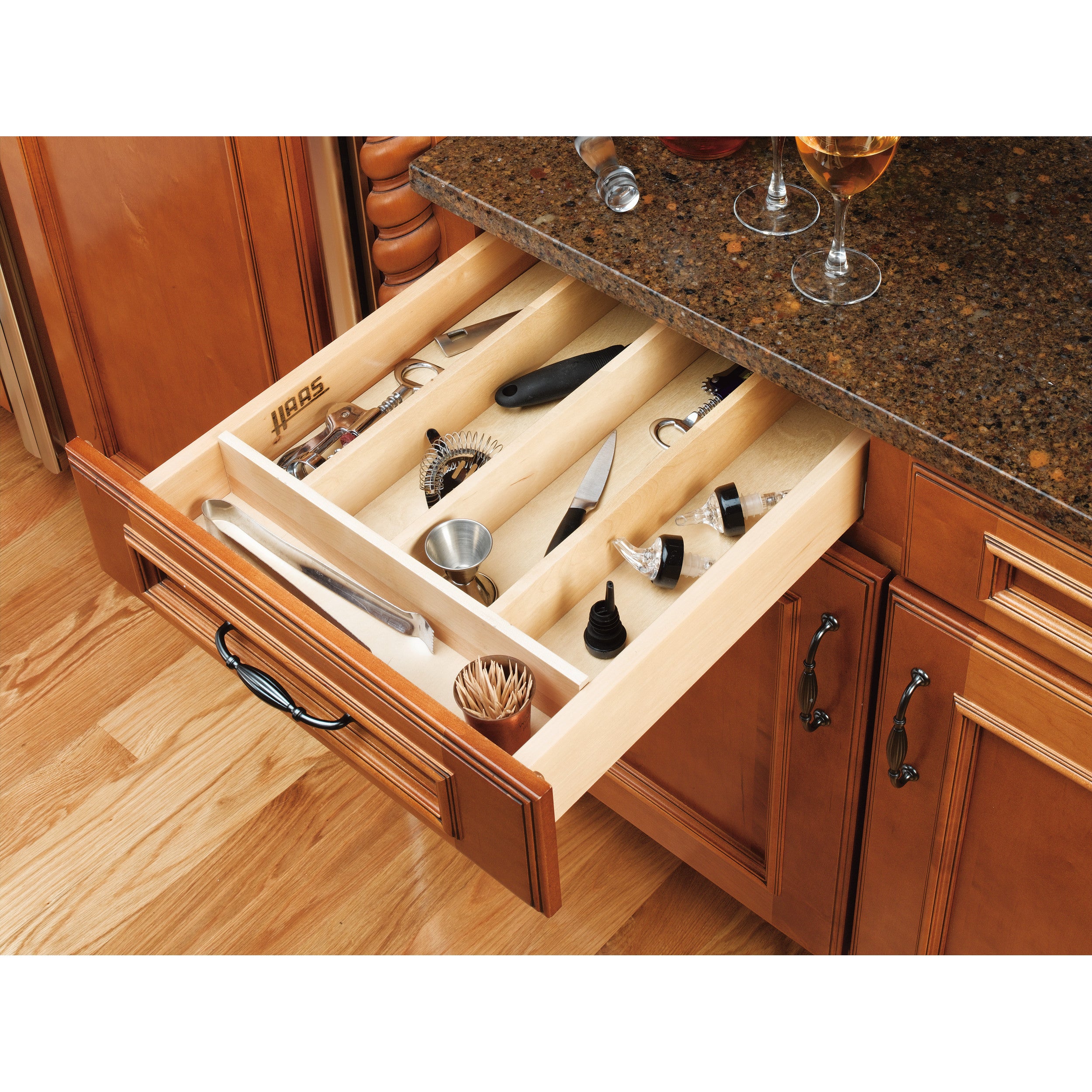 18.5 in Shallow Wood Utility Tray Insert Natural  18.5 in (470 mm) W x 22 in (559 mm) D x 2.38 in (60 mm) H