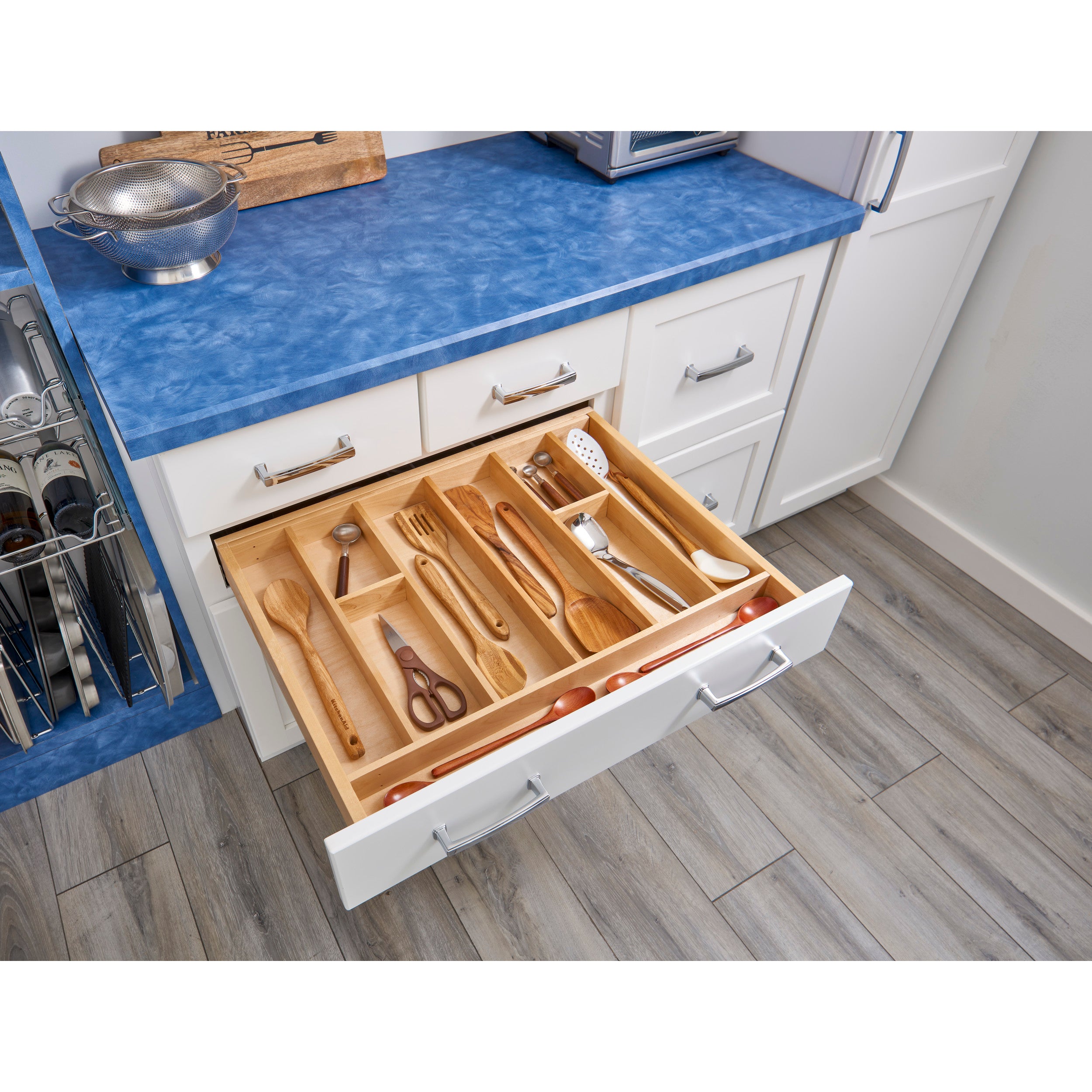 33 in Tall Wood Utility Tray Insert Natural  33.13 in (842 mm) W x 22 in (559 mm) D x 2.88 in (73 mm) H