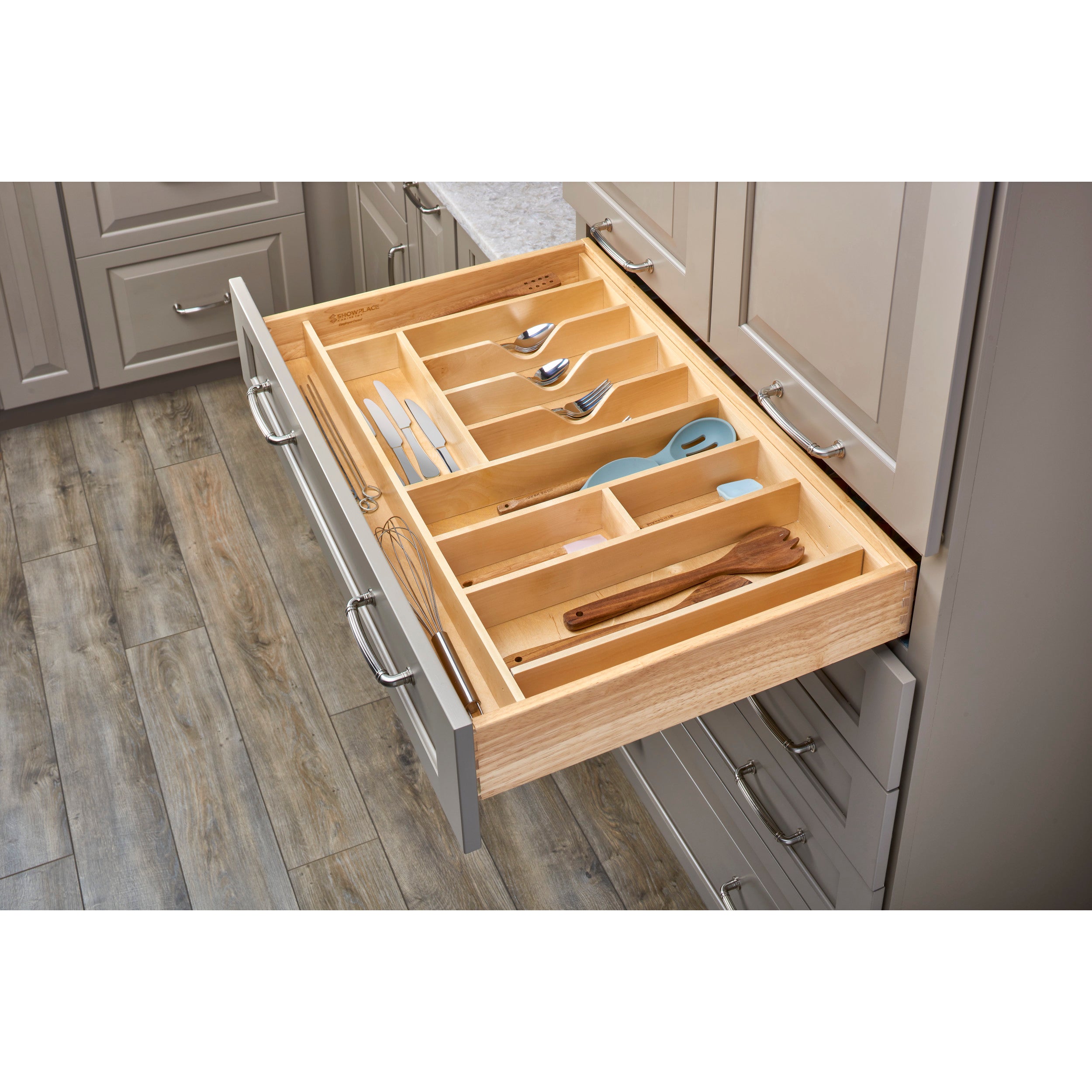 33 in Tall Wood Utility Tray Insert Natural  33.13 in (842 mm) W x 22 in (559 mm) D x 2.88 in (73 mm) H