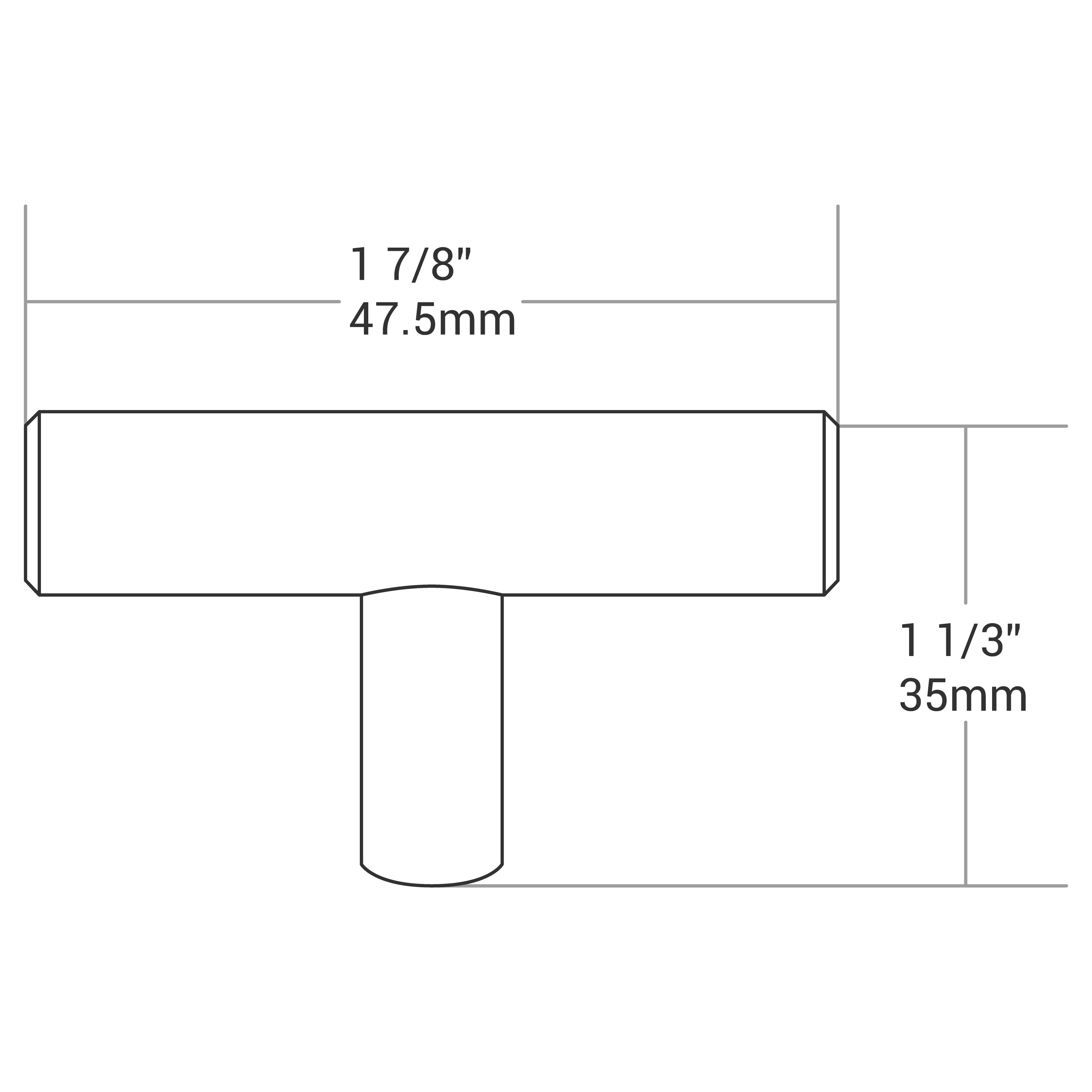 KNOB STEEL 47.5MM 12x10 MATTE BLACK