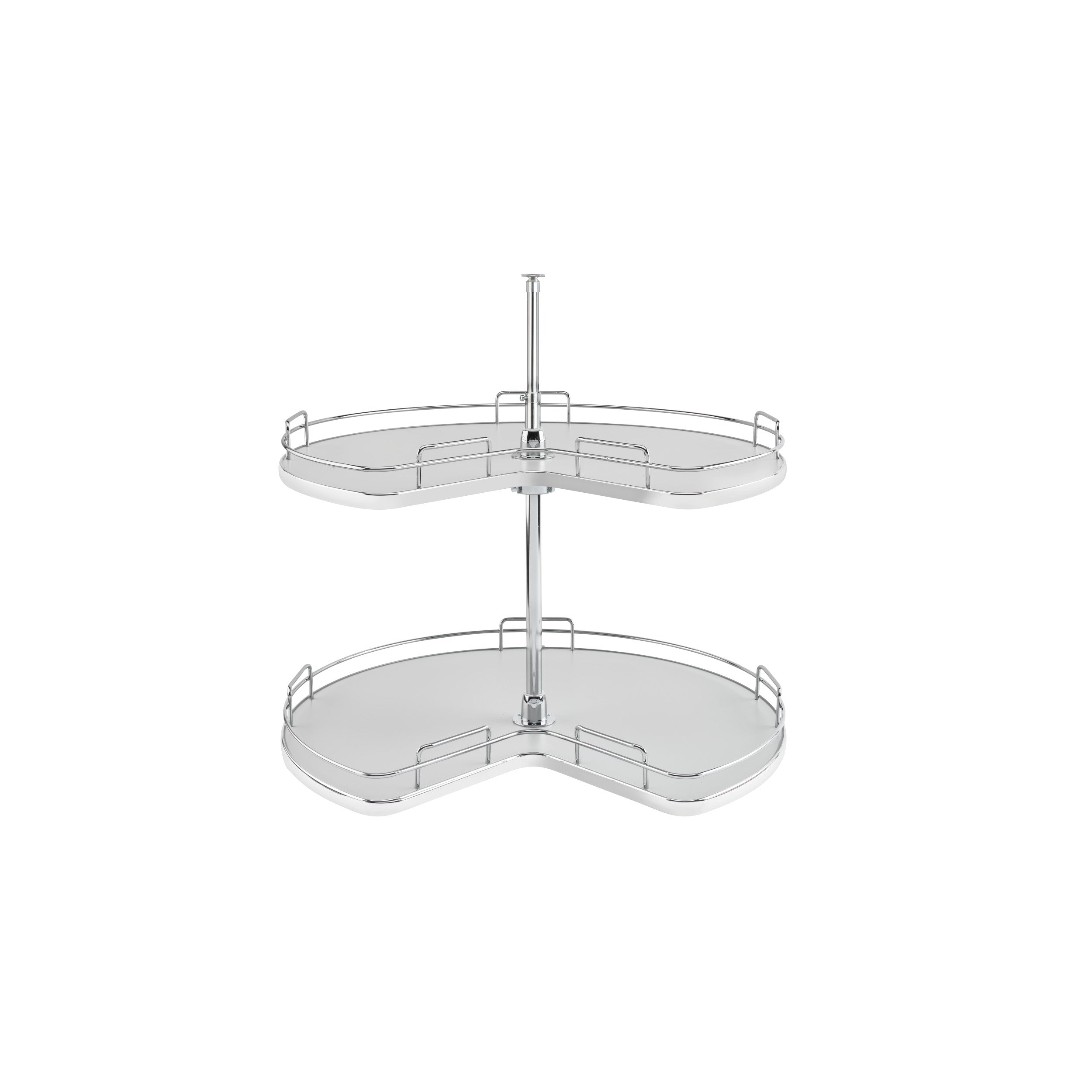 32 in Kidney Shape Lazy Susan 2 Shelf Set Gray  32 in (813 mm) W x 32 in (813 mm) D x 26 in (660 mm) H