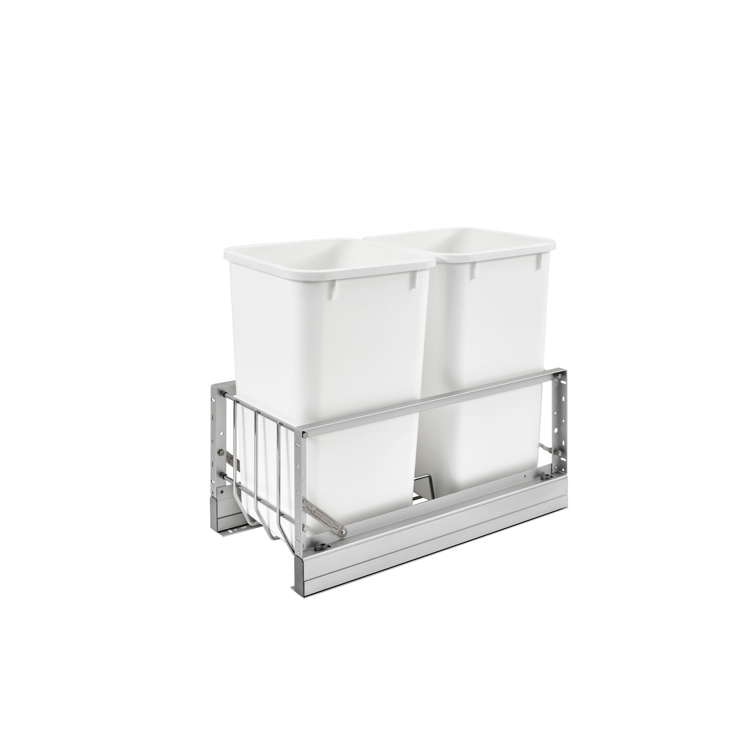 Double 27 Qrt Pull-Out Waste Containers Silver  11.69 in (297 mm) W x 22.25 in (565 mm) D x 18.94 in (481 mm) H