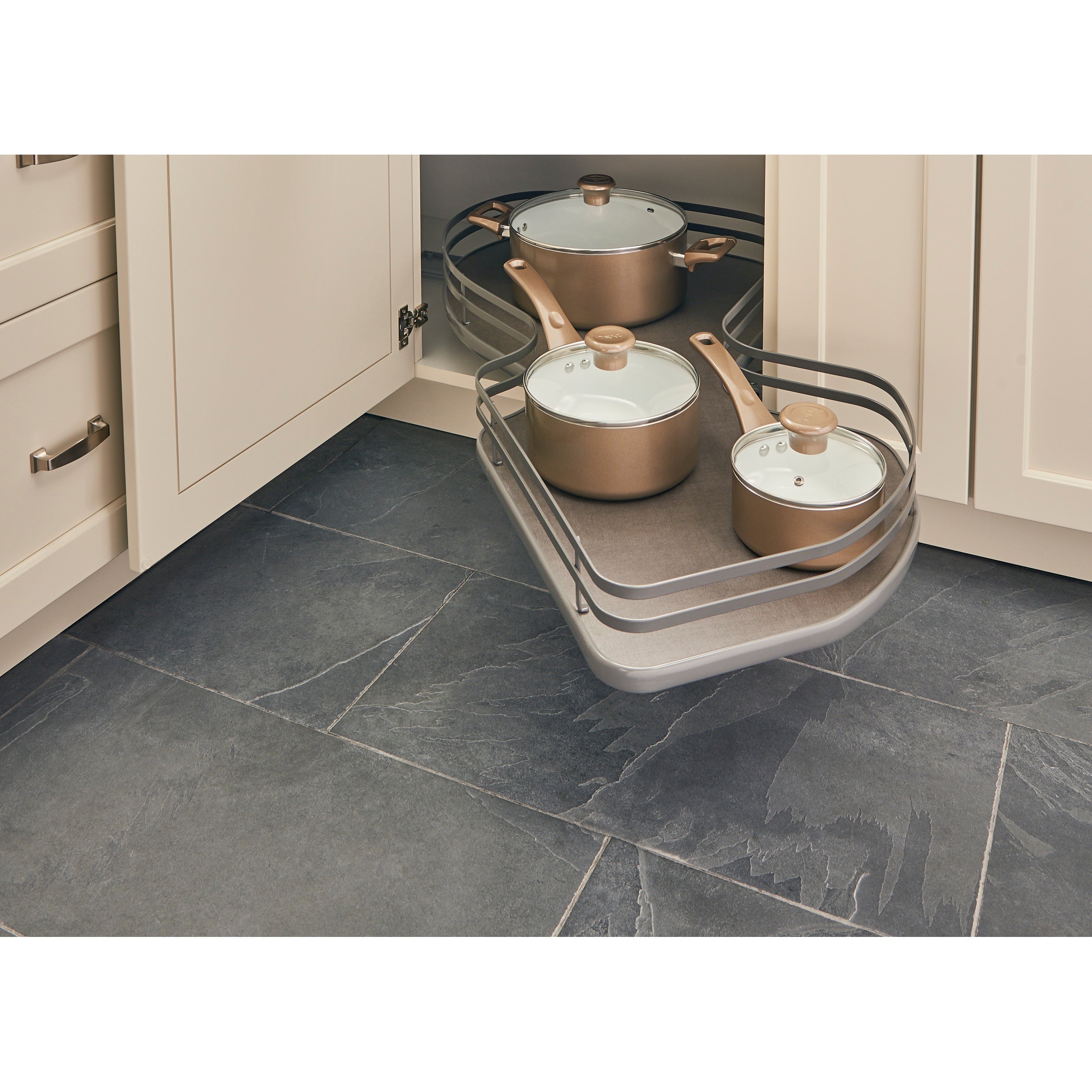 18 in Single-Tier Organizer for a Blind Left Gray  37.6 in (955 mm) W x 21.55 in (547 mm) D x 6.5 in (165 mm) H