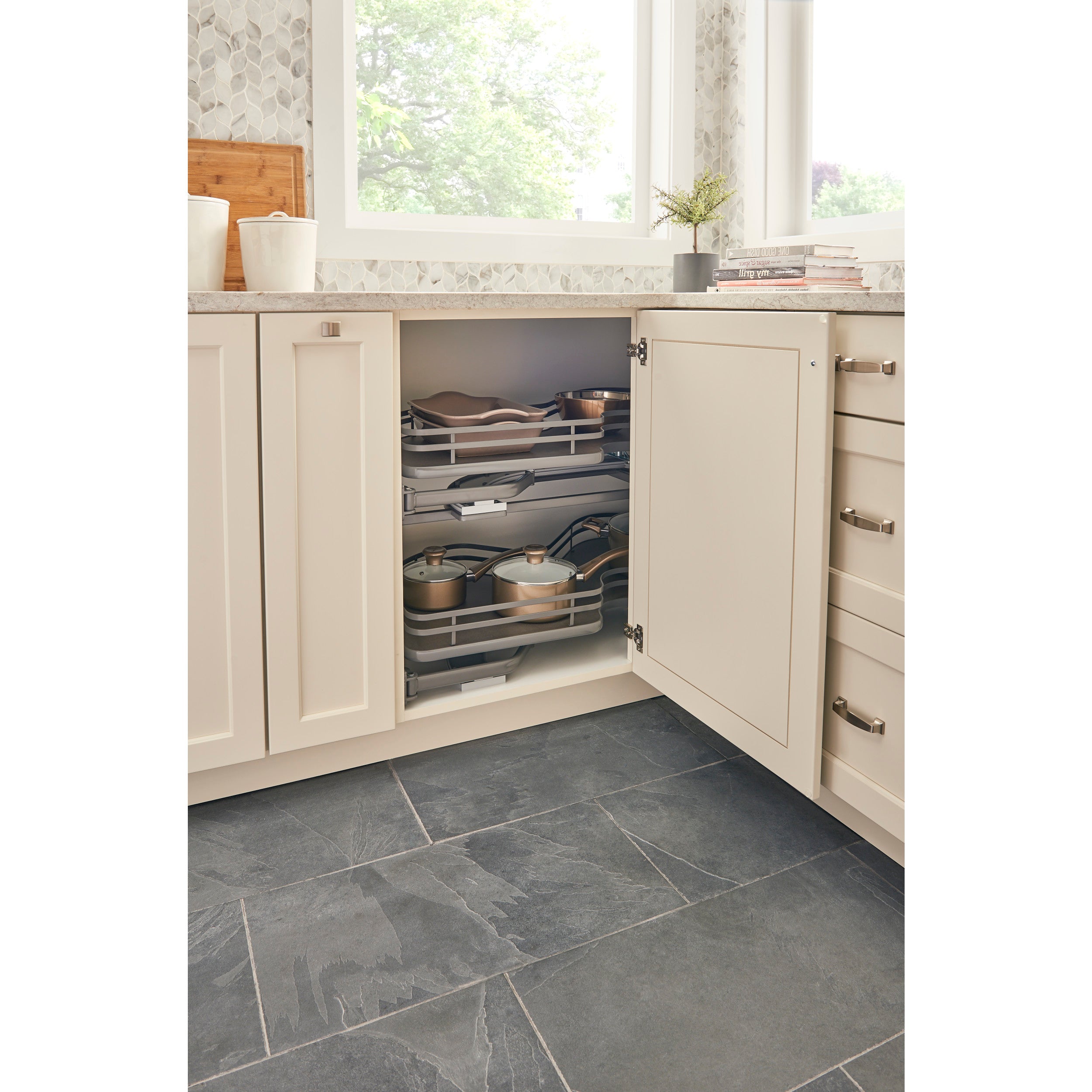 15 in Two-Tier Organizer for a Blind Right Gray  33 in (838 mm) W x 21.85 in (555 mm) D x 24.5 in (622 mm) H