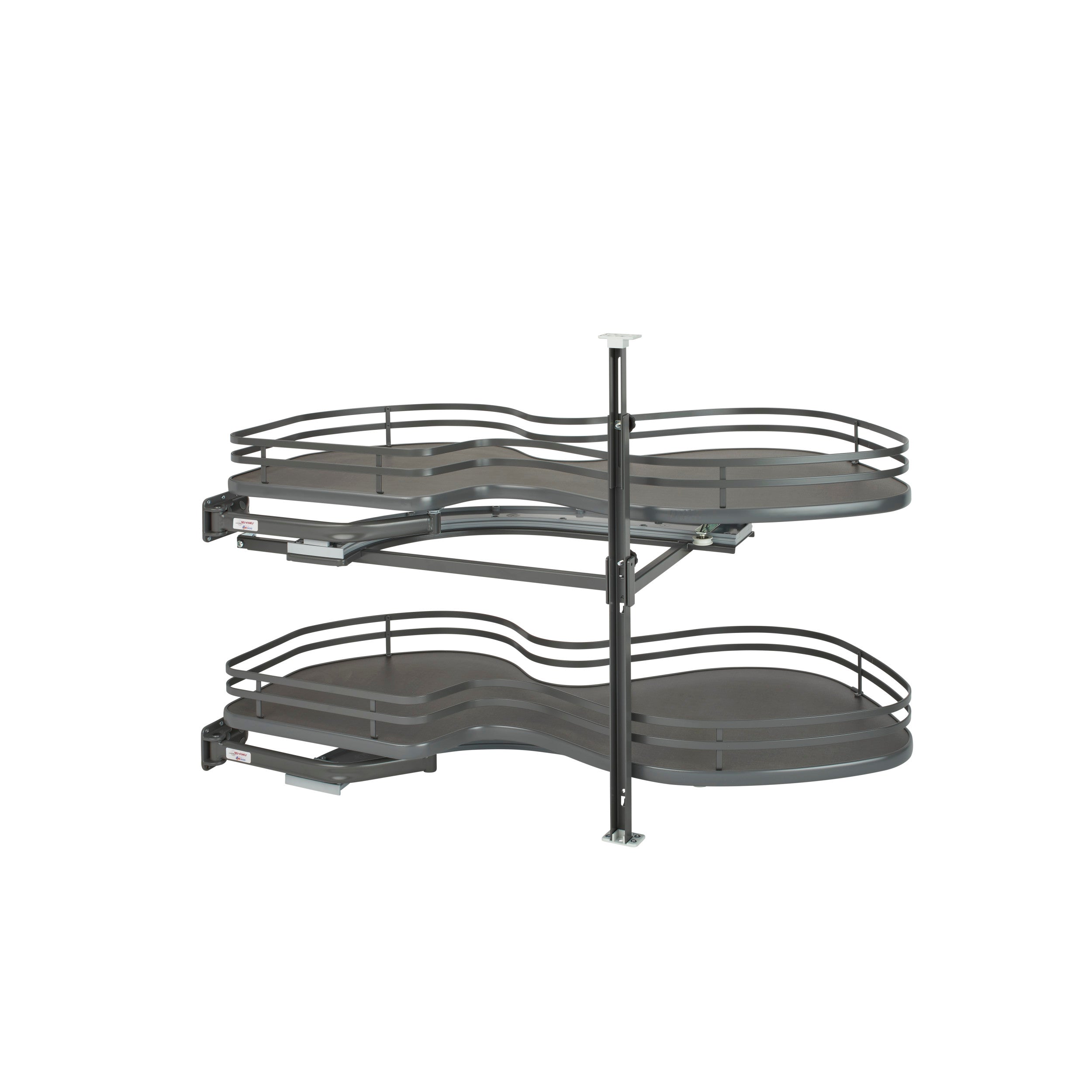 18 in Two-Tier Organizer for a Blind Right Gray  37.6 in (955 mm) W x 21.55 in (547 mm) D x 24.5 in (622 mm) H