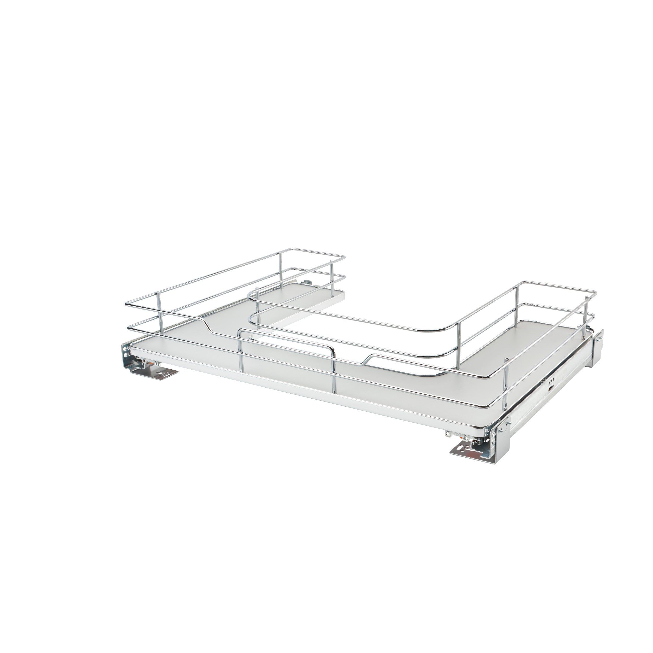 30 in Chrome U-Shaped Solid Bottom Pull Out w/Soft-Close Gray  29.5 in (749 mm) W x 22 in (559 mm) D x 5.25 in (133 mm) H