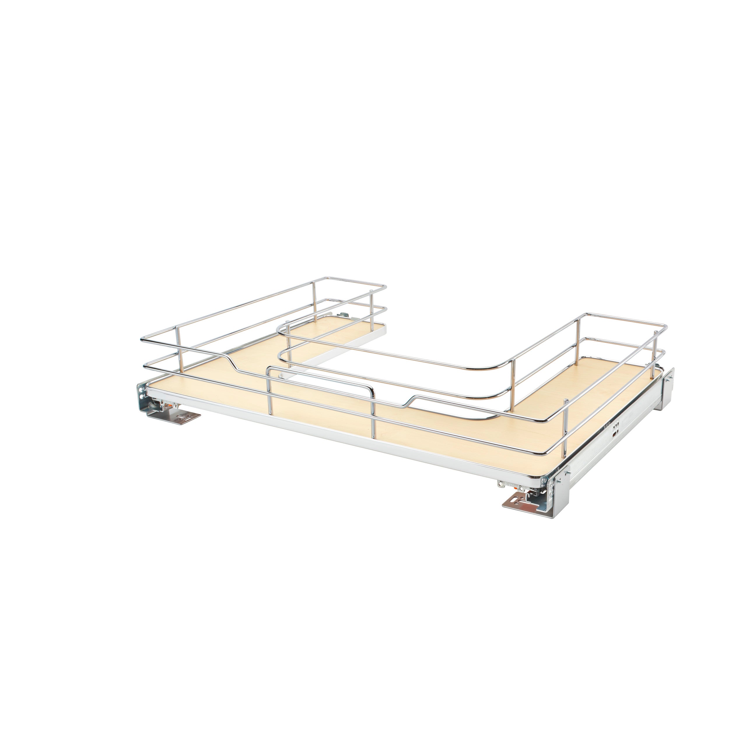 30 in Chrome U-Shaped Solid Bottom Pull Out w/Soft-Close Natural  29.5 in (749 mm) W x 22 in (559 mm) D x 5.25 in (133 mm) H