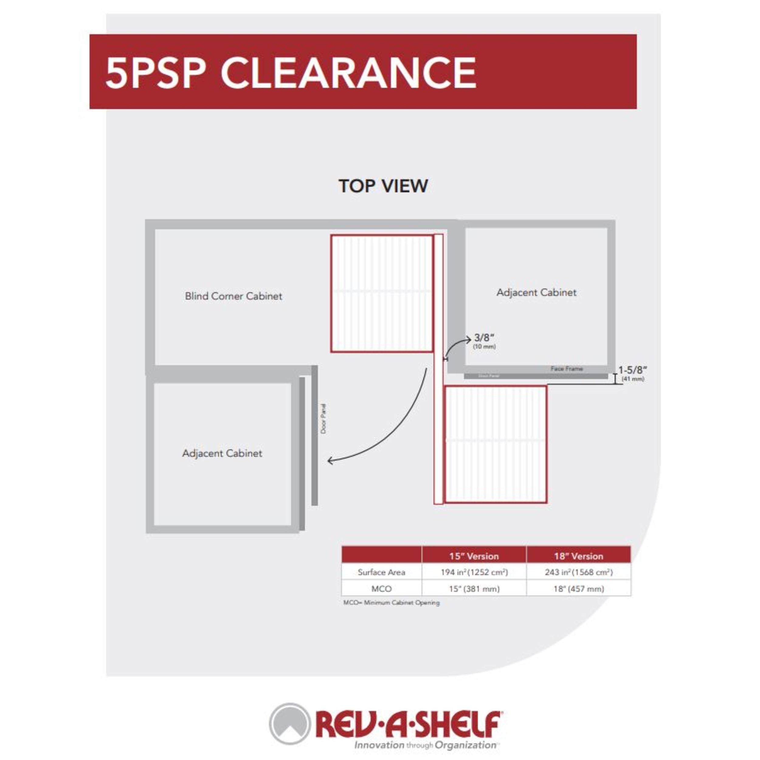 18 in Gray Blind Corner Organizer Soft-Close Gray  32.25 in (819 mm) W x 20.25 in (514 mm) D x 21 in (533 mm) H
