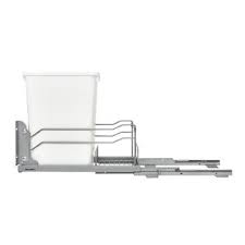 35 Qrt Pull-Out Waste Container Soft-Close White  10.88 in (276 mm) W x 22.25 in (565 mm) D x 19 in (483 mm) H