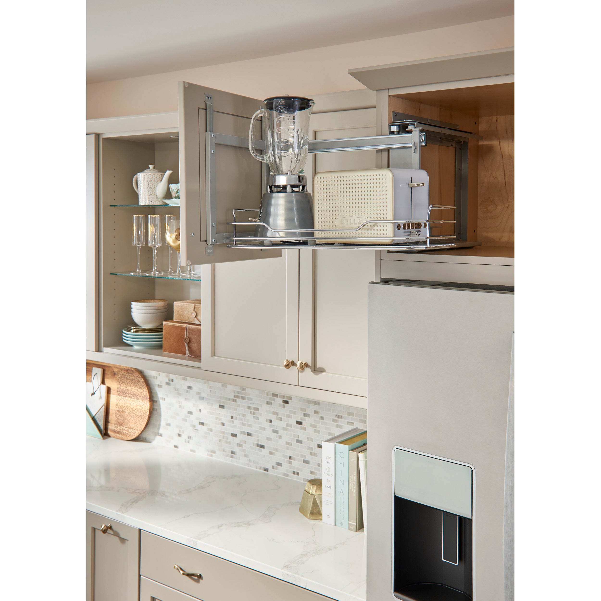 15 in Chrome Above Appliance Organizer Chrome  13 in (330 mm) W x 19 in (483 mm) D x 14.75 in (375 mm) H