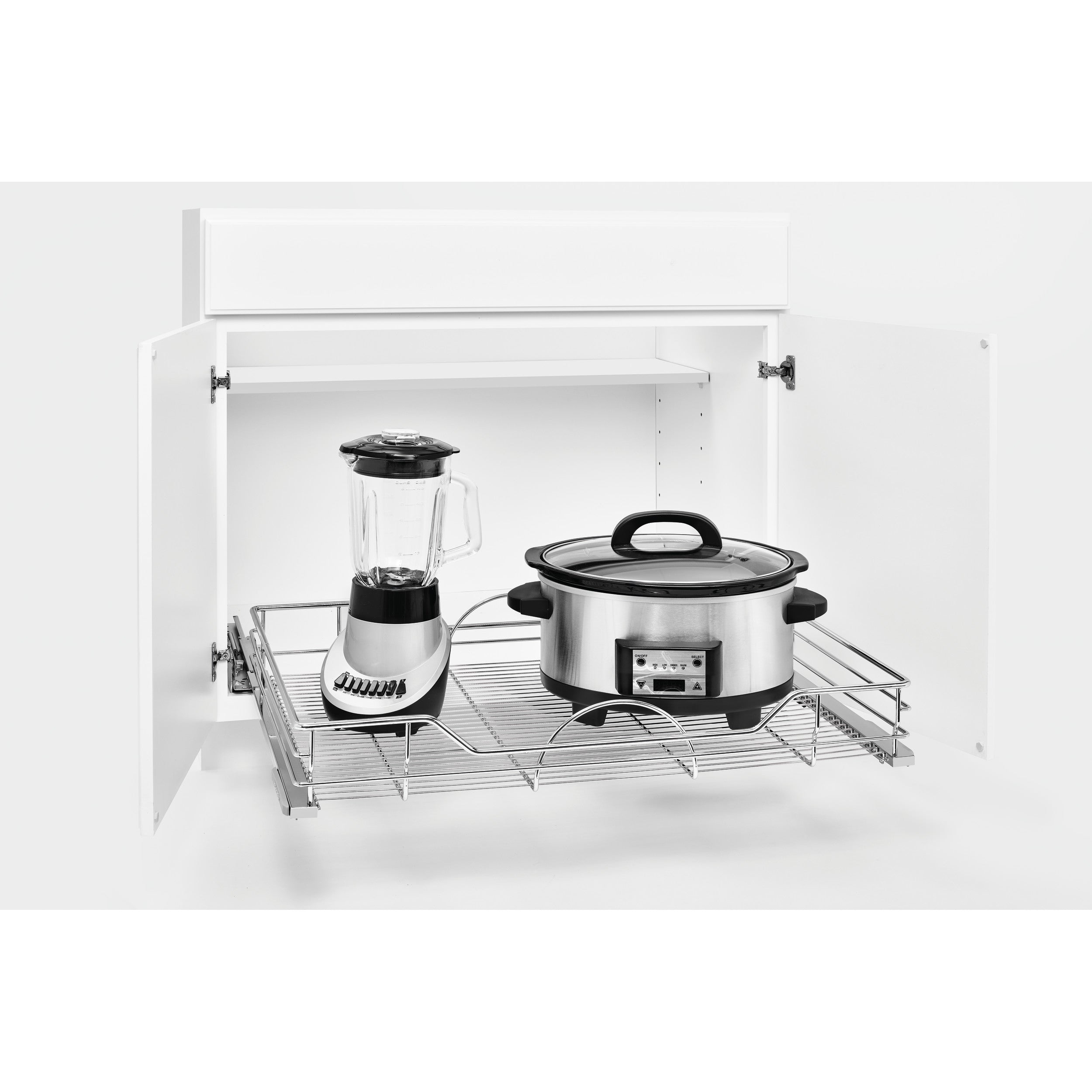 33 in Chrome Pullout Basket w/Soft-Close Chrome  32.36 in (822 mm) W x 21.9 in (556 mm) D x 5.2 in (132 mm) H