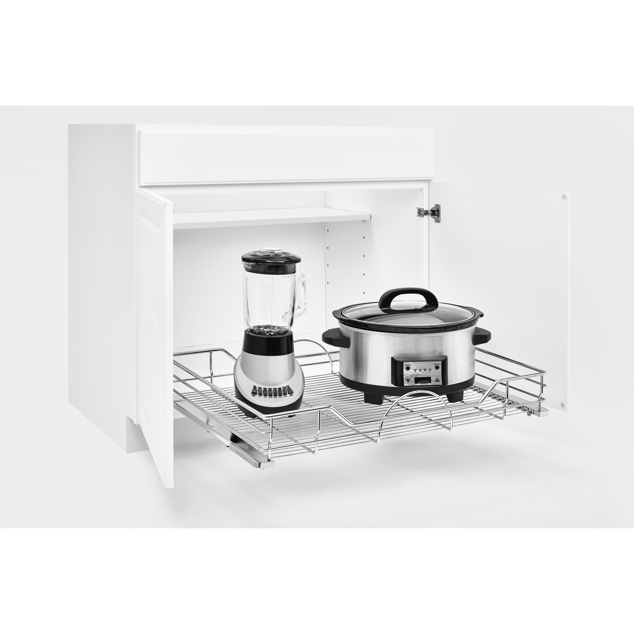 33 in Chrome Pullout Basket w/Soft-Close Chrome  32.36 in (822 mm) W x 21.9 in (556 mm) D x 5.2 in (132 mm) H