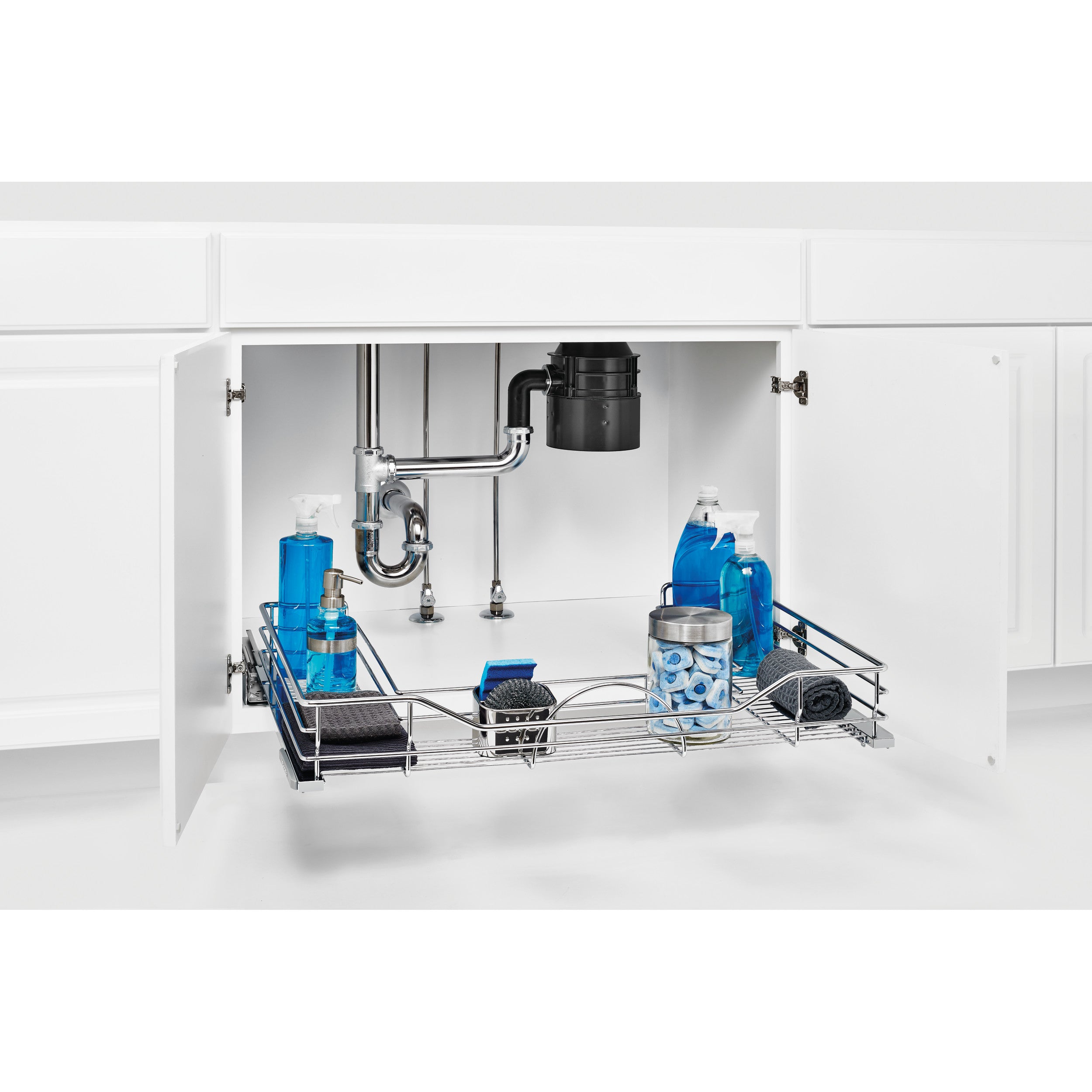 33 in Chrome U-Shaped Pull Out w/Soft-Close Chrome  32.5 in (826 mm) W x 21.9 in (556 mm) D x 5.2 in (132 mm) H