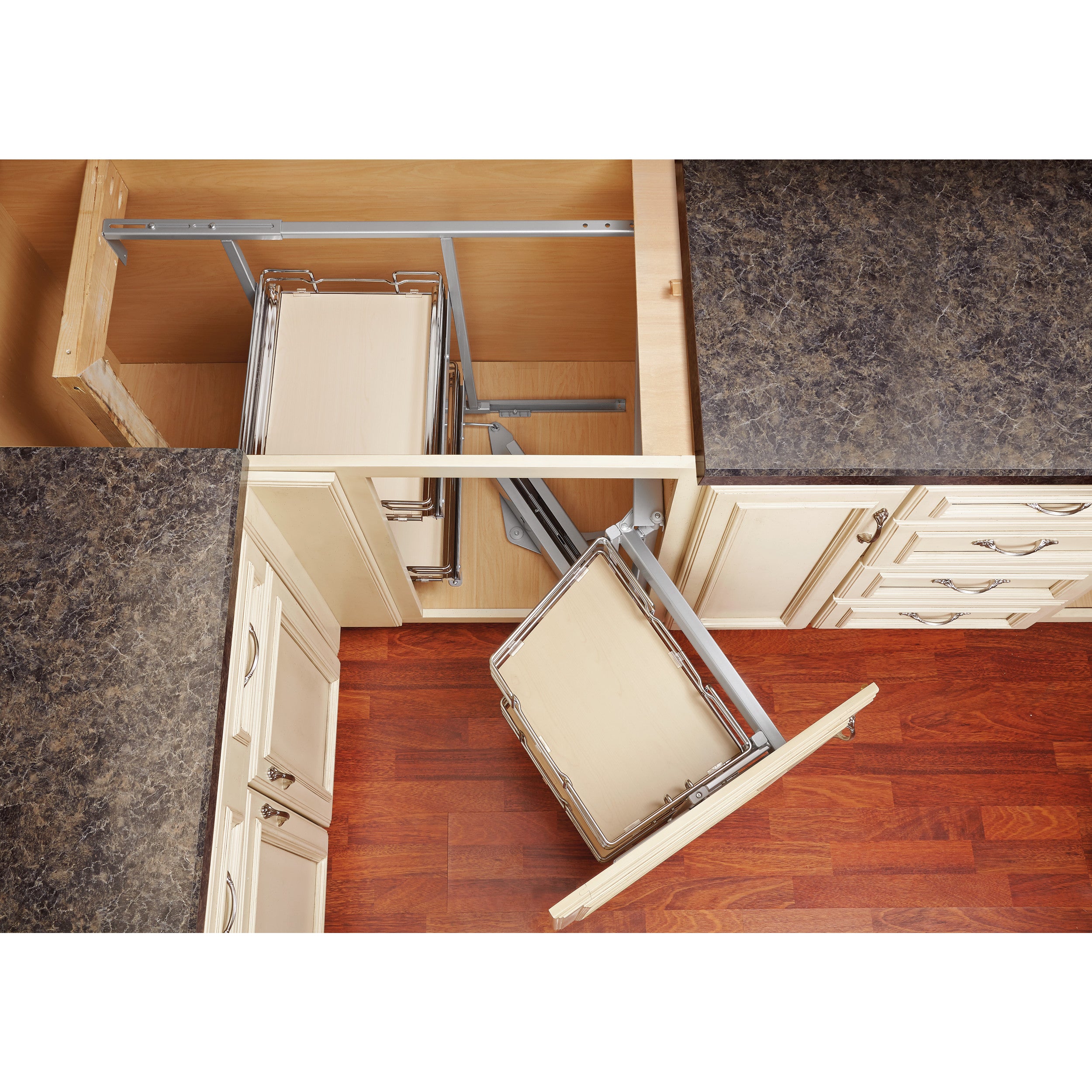 18 in Two-Tier Organizer for a Blind Right Chrome  16 in (406 mm) W x 34 in (864 mm) D x 26.65 in (677 mm) H