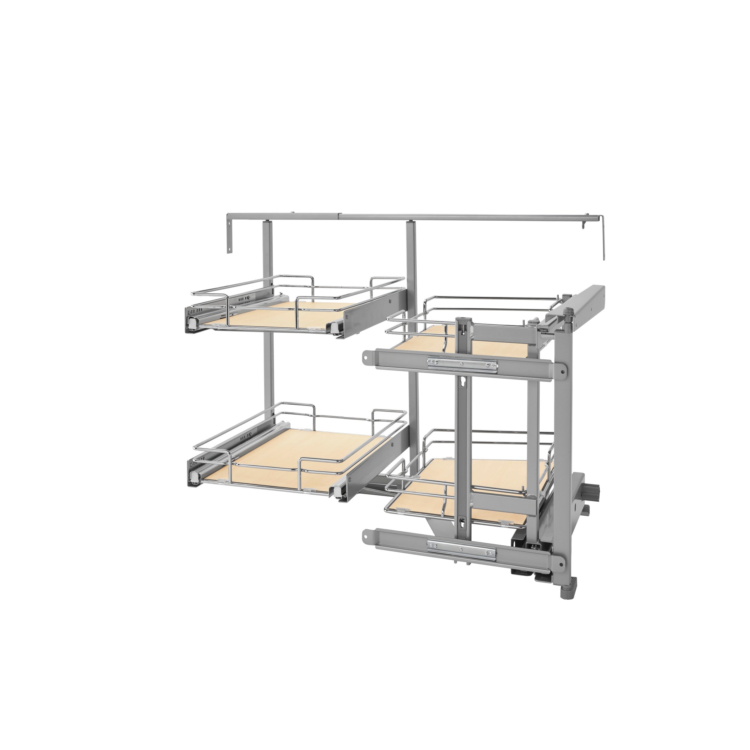 18 in Two-Tier Organizer for a Blind Right Chrome  16 in (406 mm) W x 34 in (864 mm) D x 26.65 in (677 mm) H