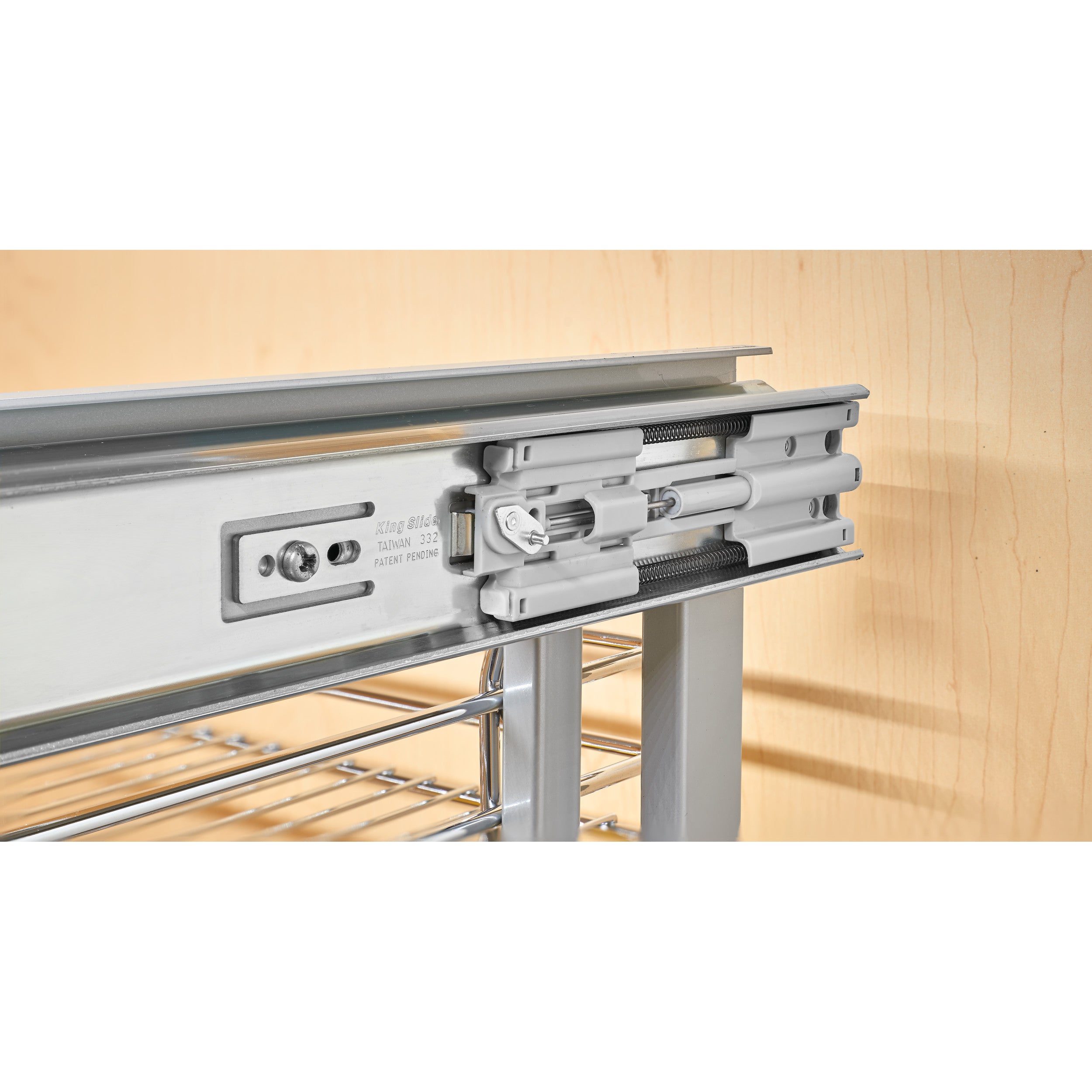 15 in Chrome Blind Corner Organizer Soft-Close Chrome  26.25 in (667 mm) W x 20.25 in (514 mm) D x 20.88 in (530 mm) H