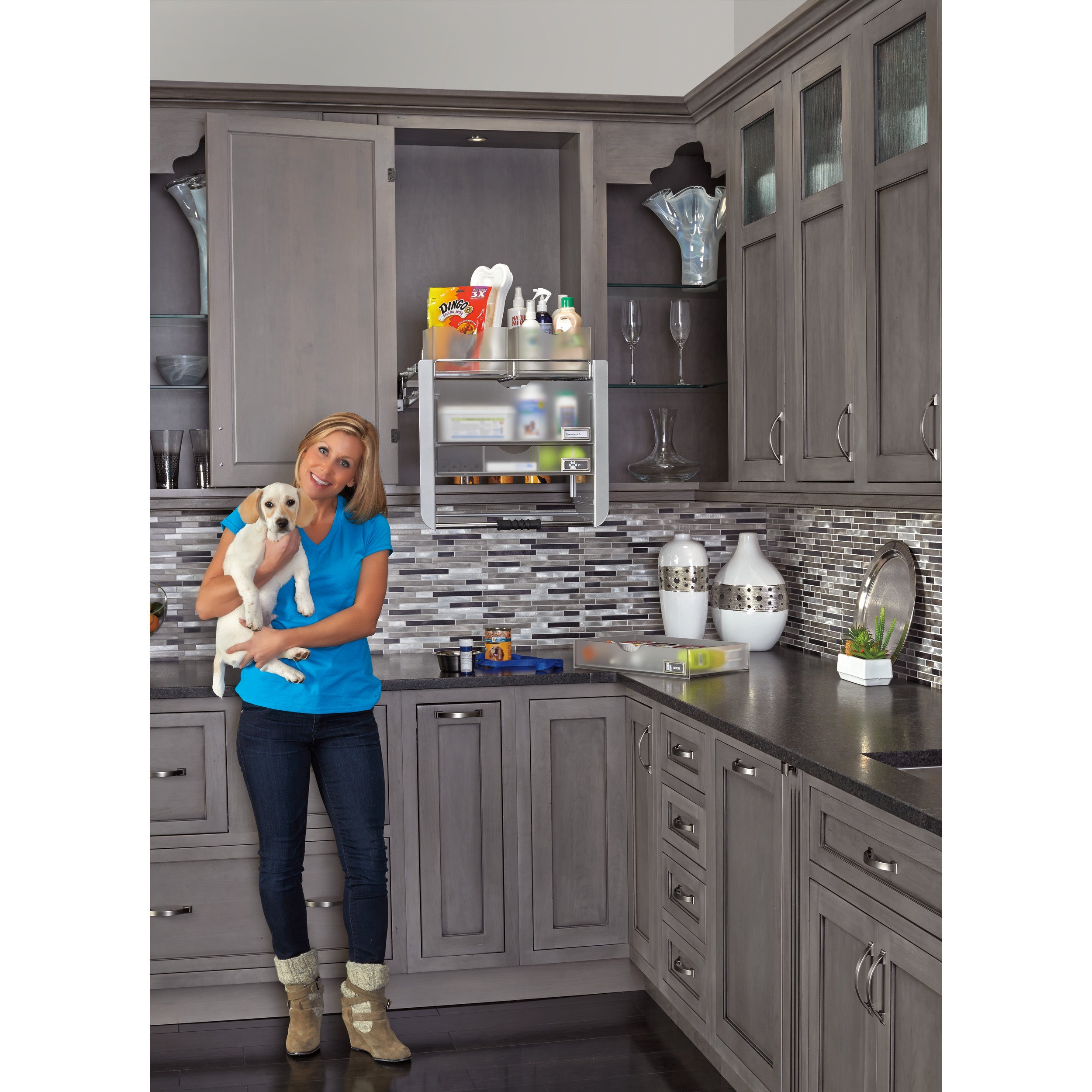 24 in Chrome Universal Pull Down Chrome  22.25 in (565 mm) W x 10.5 in (267 mm) D x 22.5 in (572 mm) H