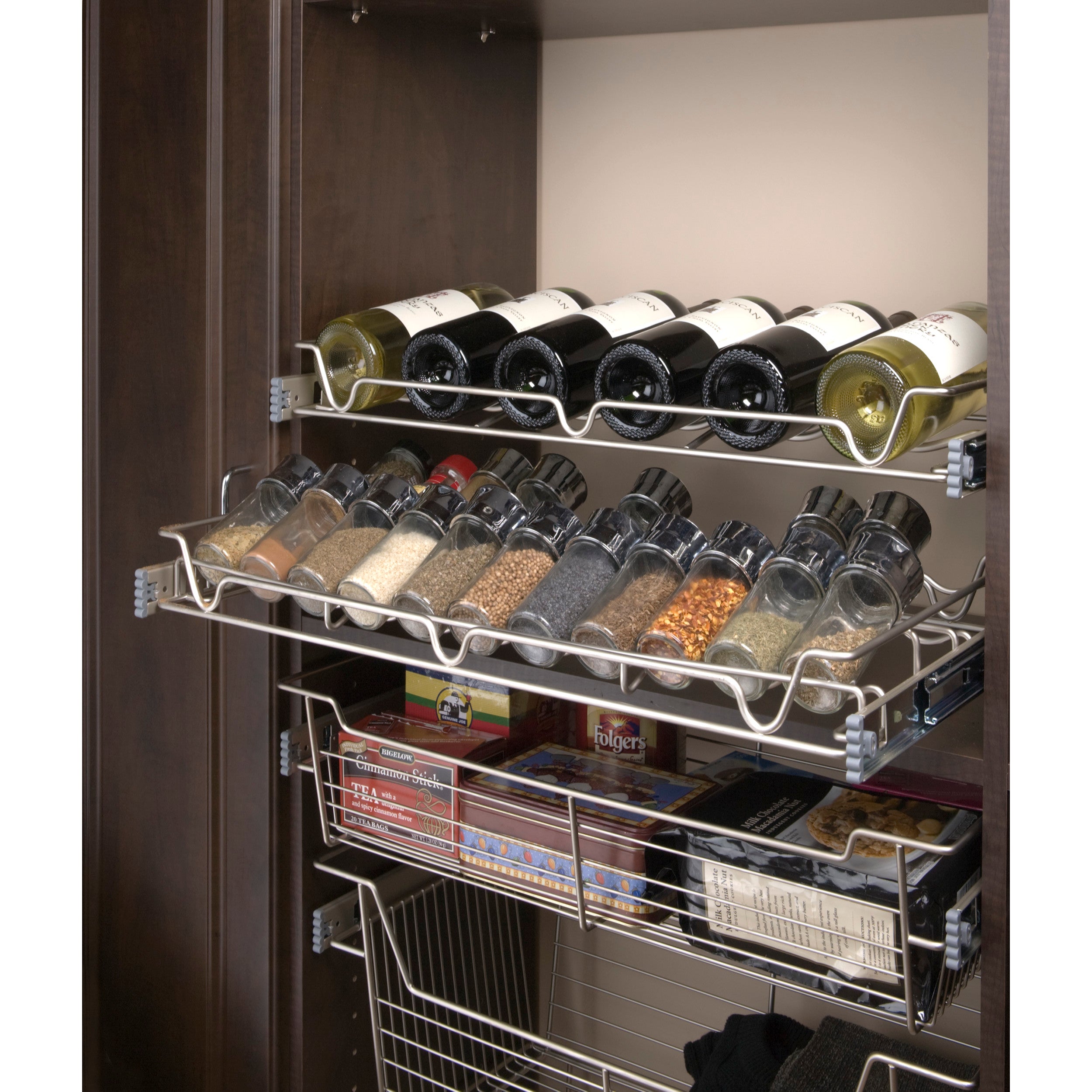30 in Deluxe Sliding Spice/Can Rack Chrome  30 in (762 mm) W x 14 in (356 mm) D x 2.36 in (60 mm) H