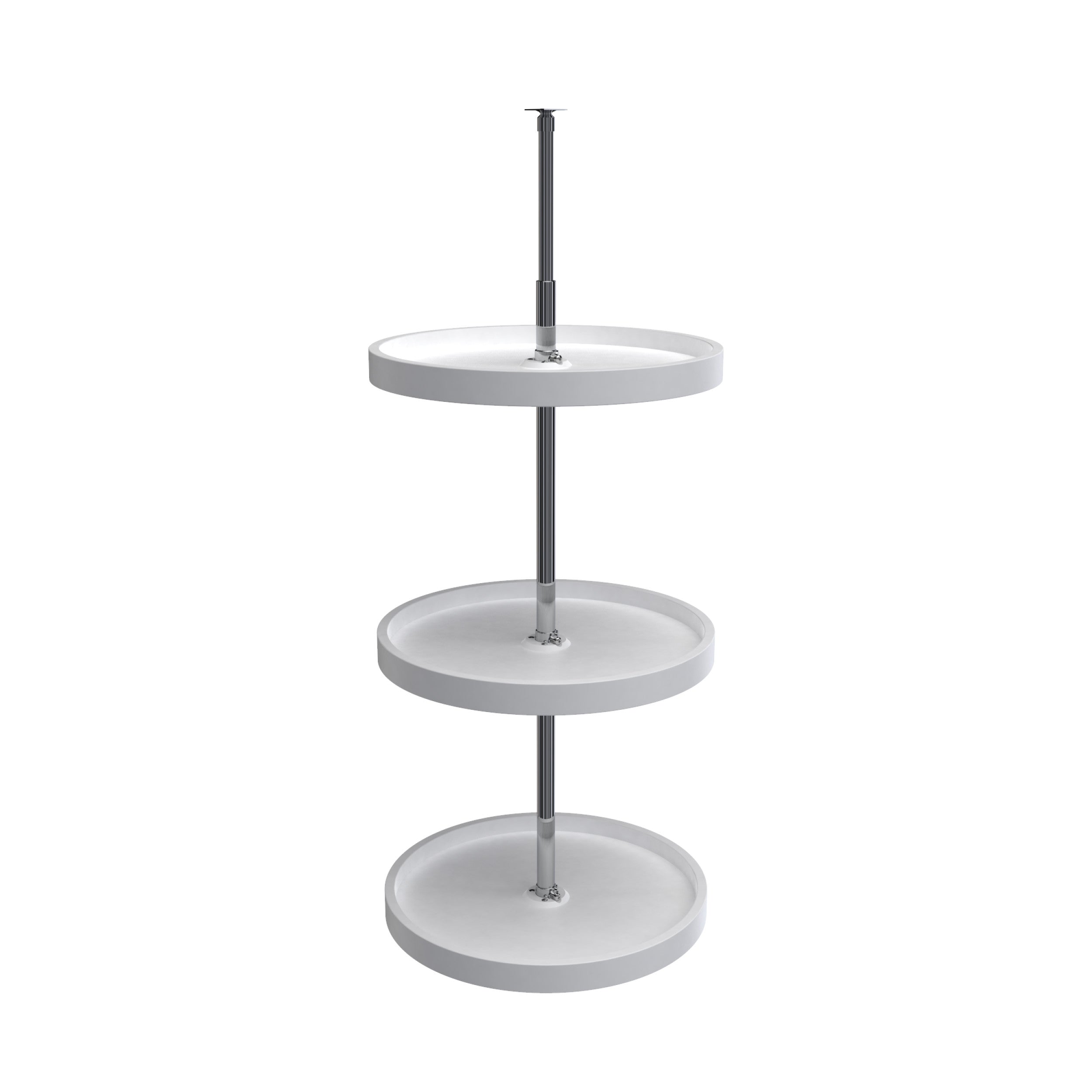 18 in White Polymer Full Circle Lazy Susans 3-Shelf White  18 in (457 mm) W x 18 in (457 mm) D x 38 in (965 mm) H