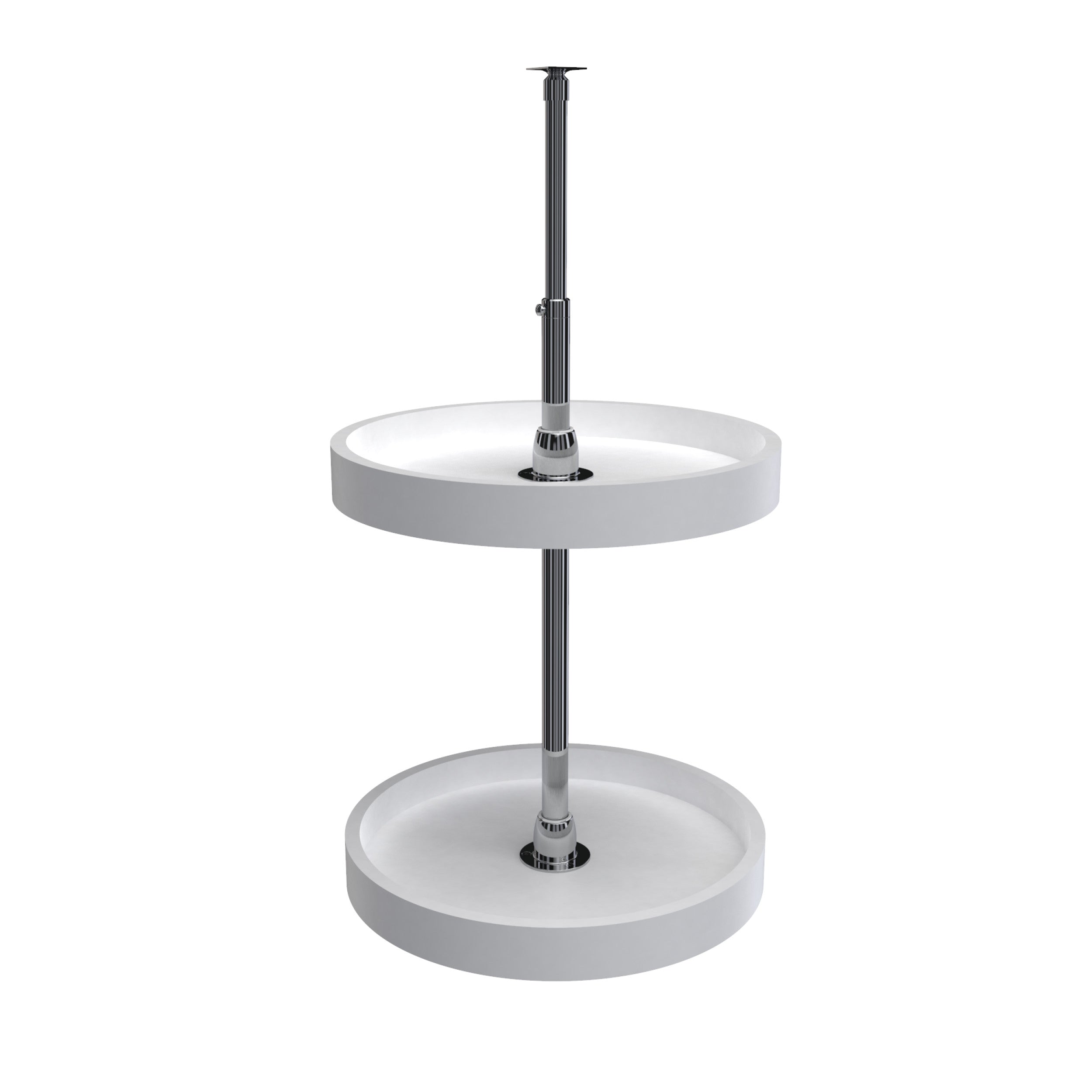 16 in White Polymer Full Circle Lazy Susans 2-Shelf White  16 in (406 mm) W x 16 in (406 mm) D x 26 in (660 mm) H