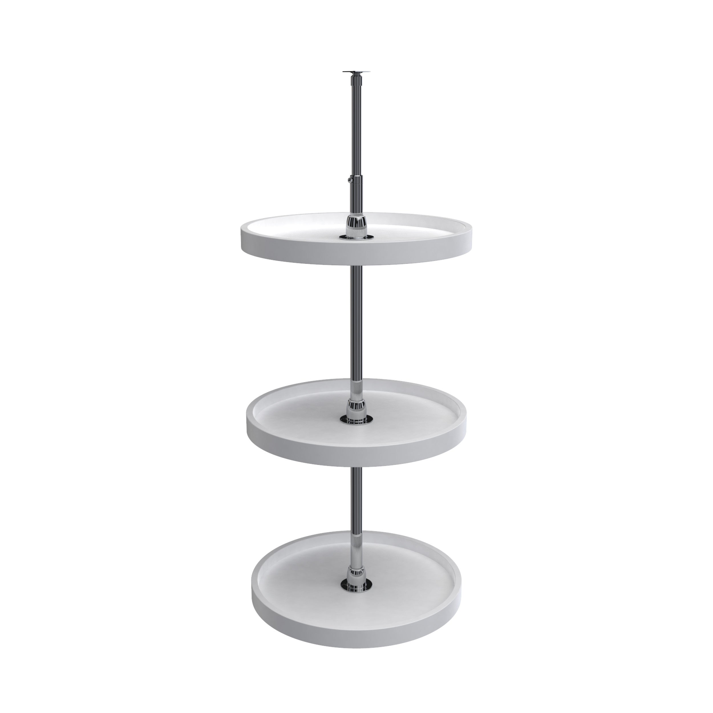18 in White Polymer Full Circle Lazy Susans 3-Shelf White  18 in (457 mm) W x 18 in (457 mm) D x 38 in (965 mm) H