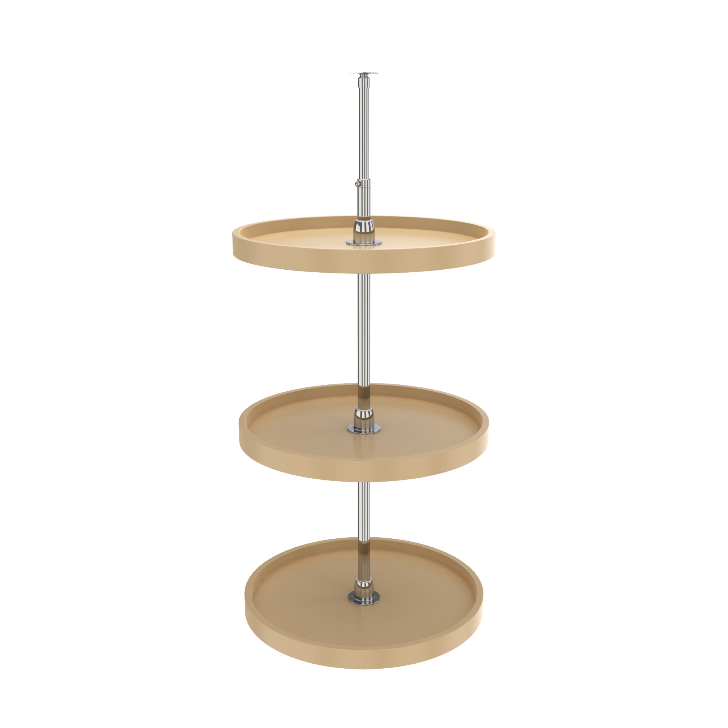 20 in Almond Polymer Full Circle Lazy Susans 3-Shelf Almond  20 in (508 mm) W x 20 in (508 mm) D x 38 in (965 mm) H