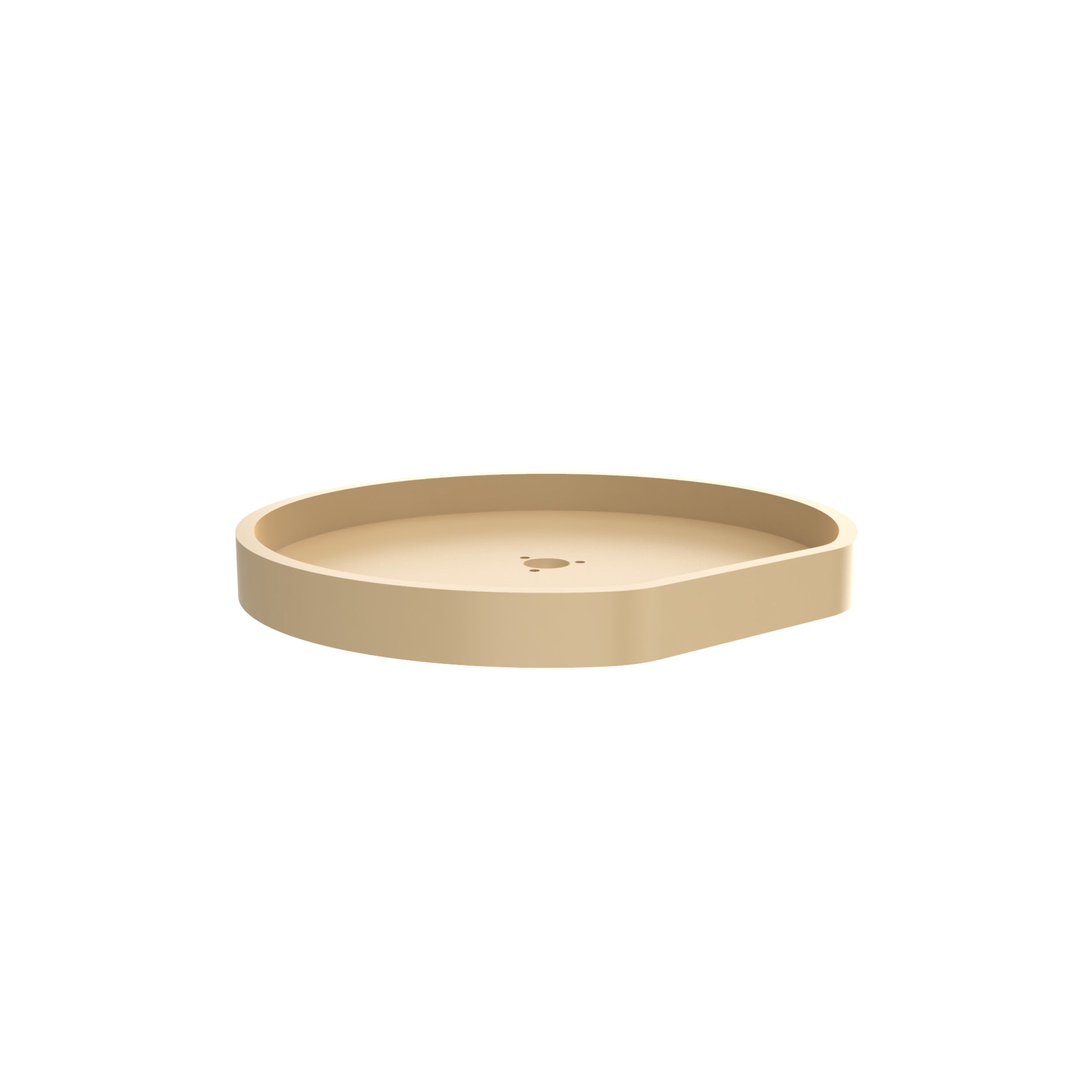 20 in Almond Polymer D-Shape Lazy Susan Shelf Only Almond  20 in (508 mm) W x 20 in (508 mm) D x 1.51 in (38 mm) H