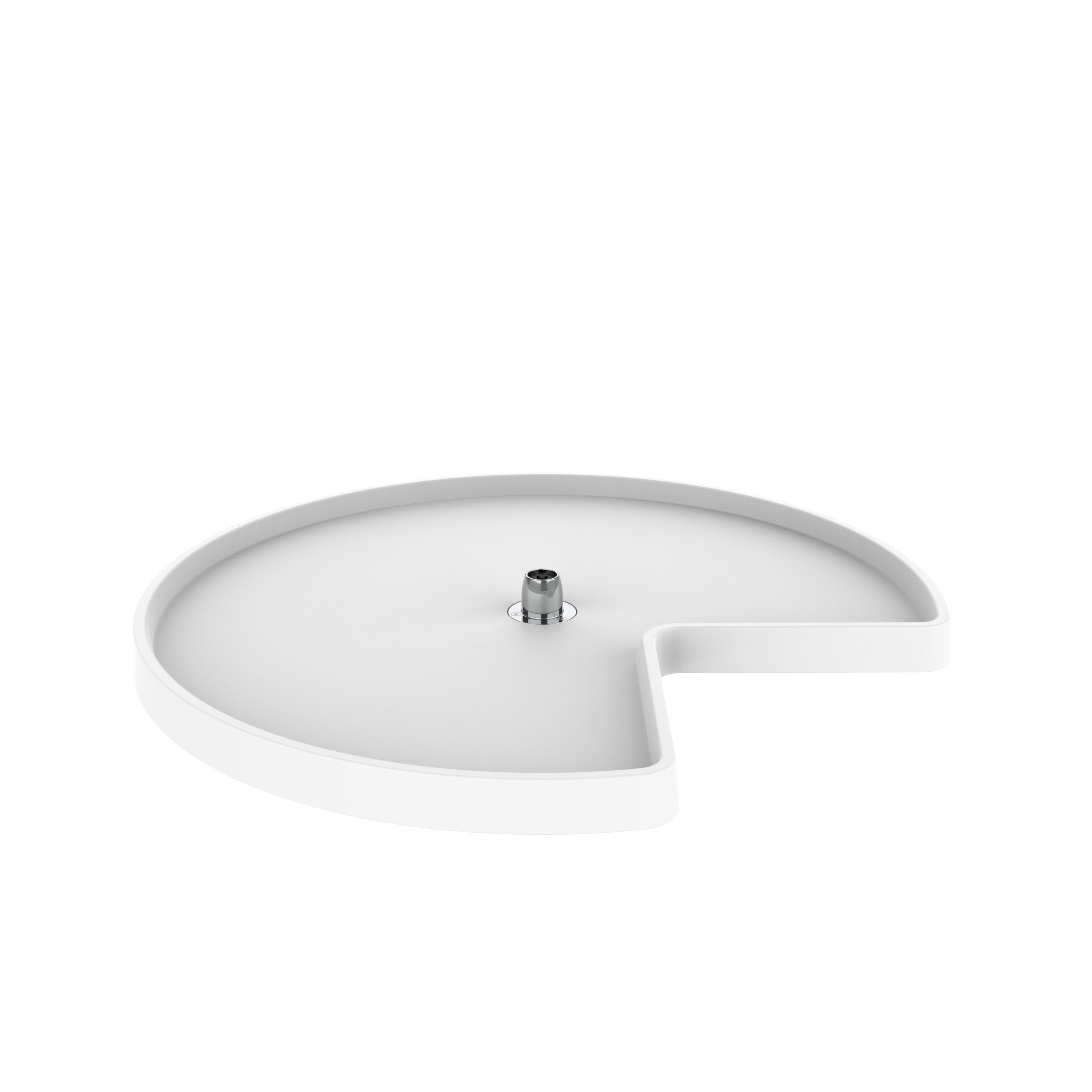 32 in White Polymer Kidney Lazy Susan Shelf Only White  32 in (813 mm) W x 32 in (813 mm) D x 1.24 in (31 mm) H