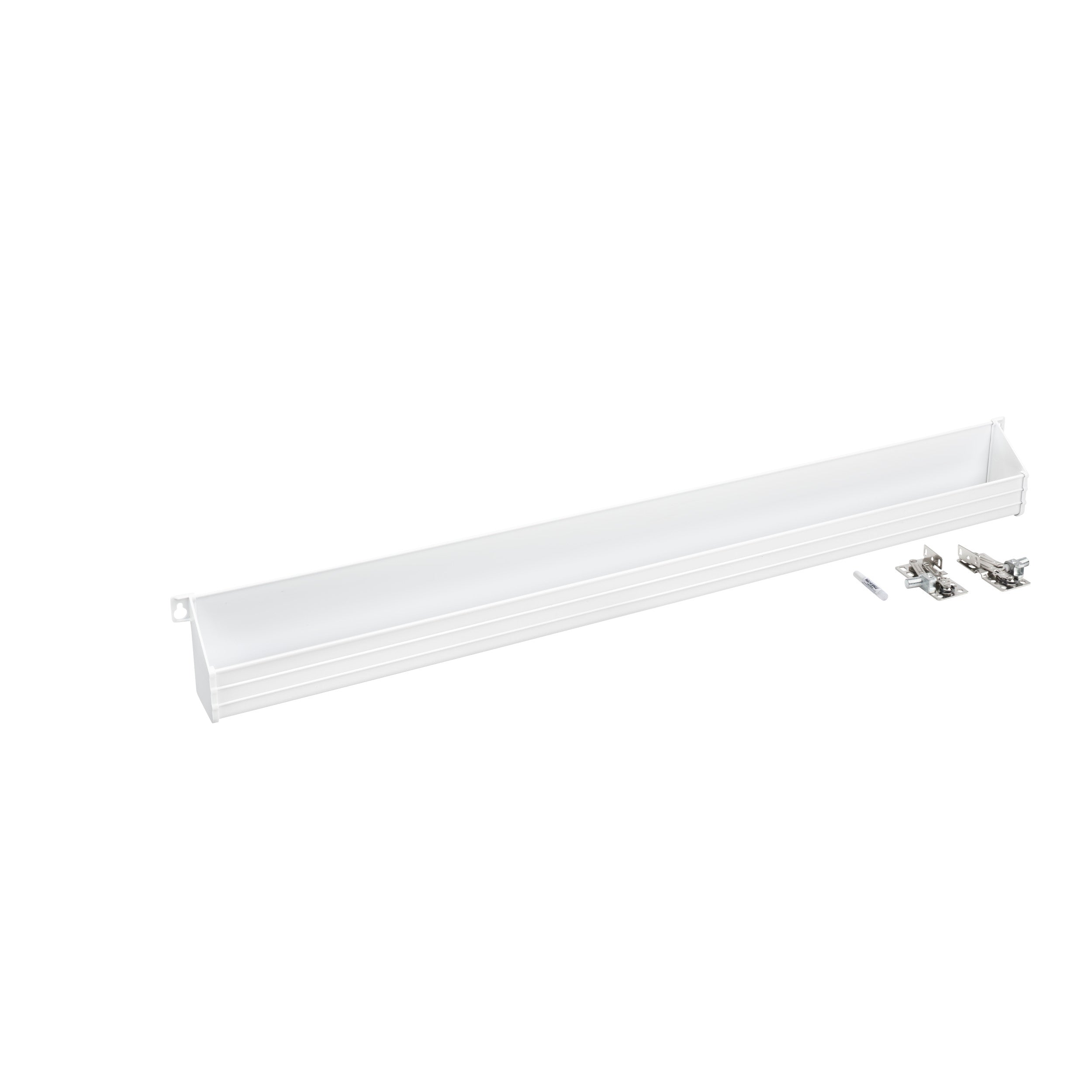 36 in White Polymer Tip-Out Tray w/Soft-Close White  36 in (914 mm) W x 2.45 in (62 mm) D x 4 in (102 mm) H