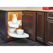 31 in Polymer Two-Tier Half Moon Susans White  31 in (787 mm) W x 15.5 in (394 mm) D x 15.88 in (403 mm) H