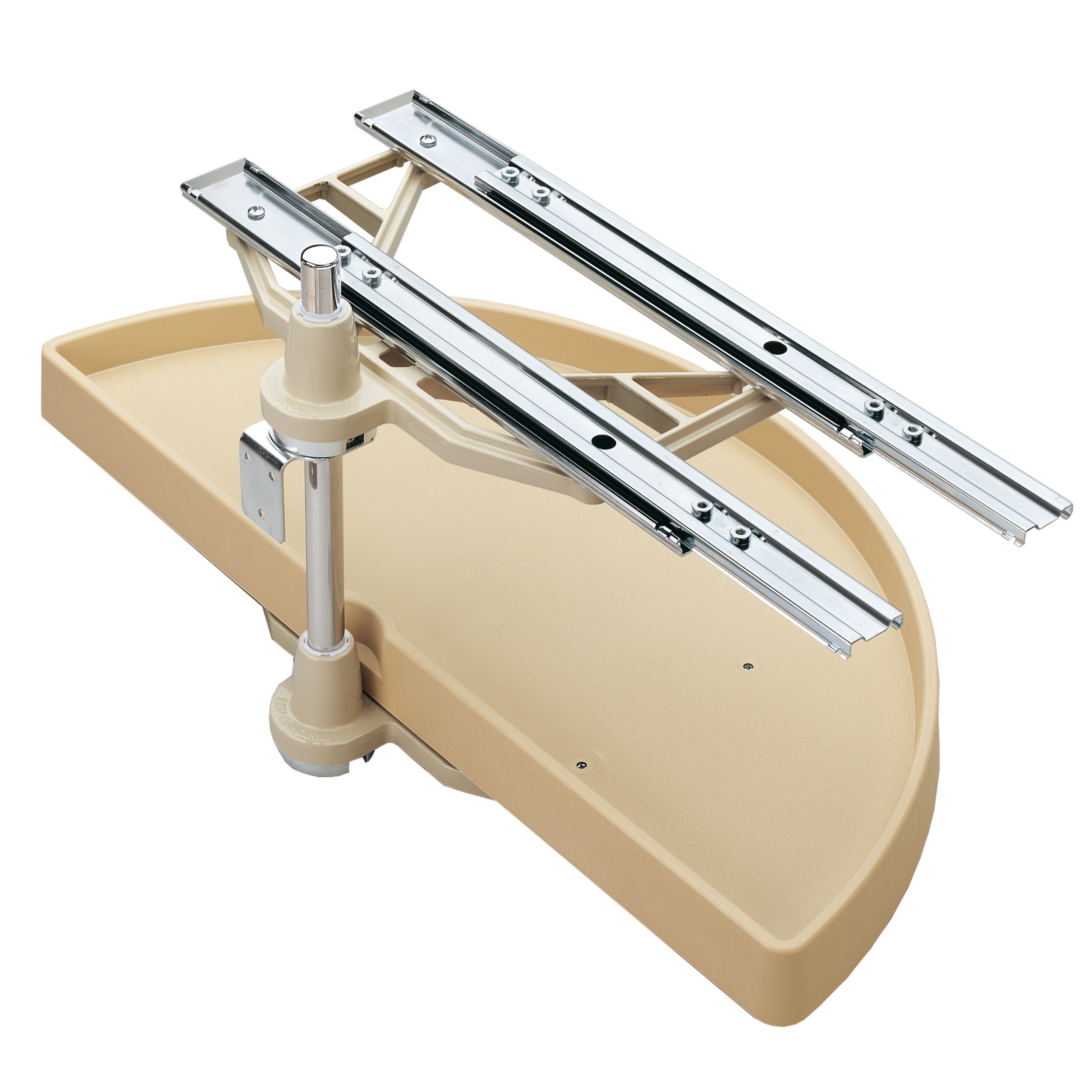 33 in Polymer Two-Tier Half Moon Susans Almond  33 in (838 mm) W x 16.5 in (419 mm) D x 15.88 in (403 mm) H