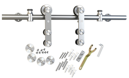 BARNDOORKIT RND RAIL SURF MT 6.5FT SS