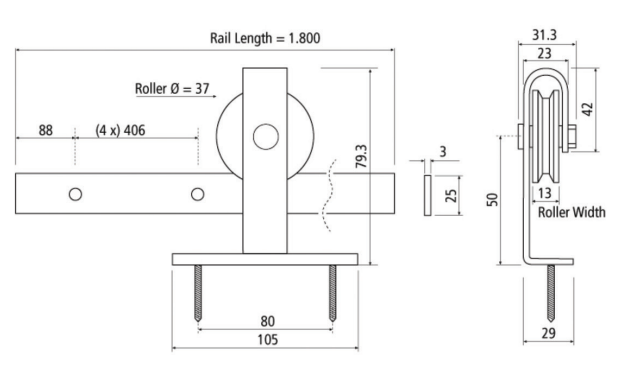 BARNSDOORKIT F/RAIL TPO MNT S/MIN MT BLK