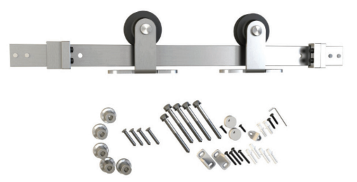 BARN DOOR KIT FLAT R/TOP MNT 6.5FT SS