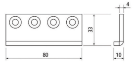 BARN DOOR ROUND FLAT RAIL CONNECTOR SS