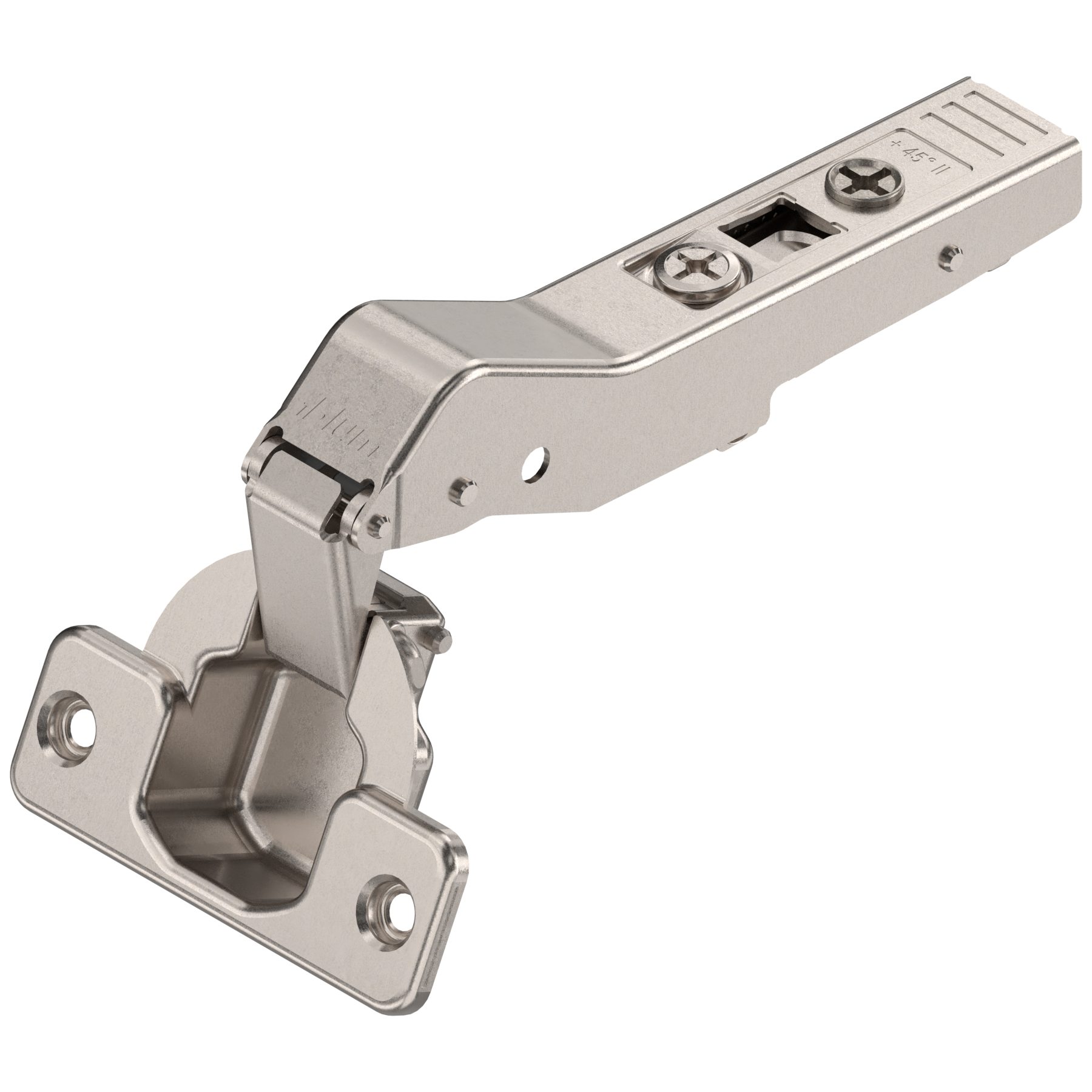CLIP top hinges - special applications Diagonal 45Â° hinges (110Â° opening) Full O/L Nickel