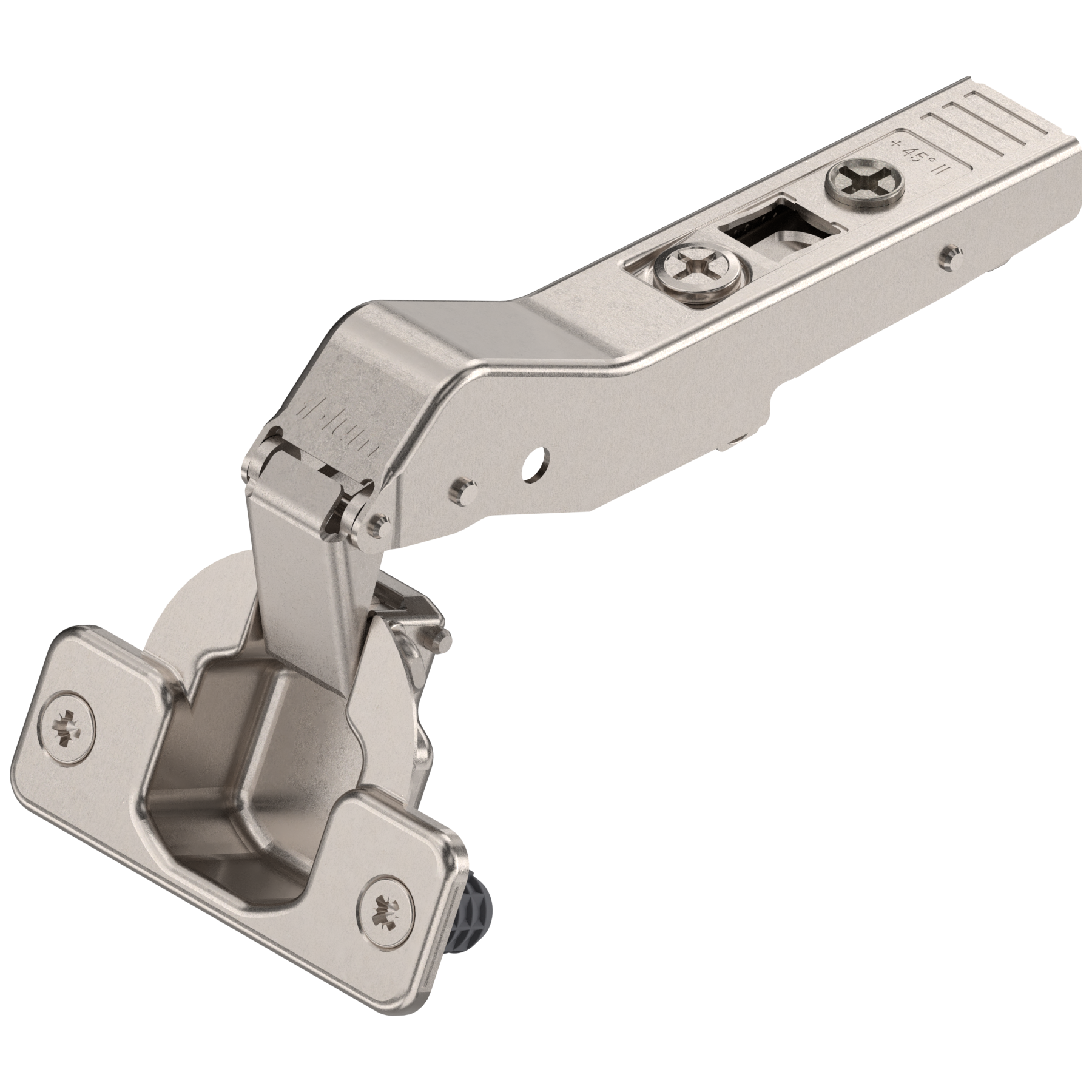 CLIP top hinges - special applications Diagonal 45Â° hinges (110Â° opening) Full O/L Nickel