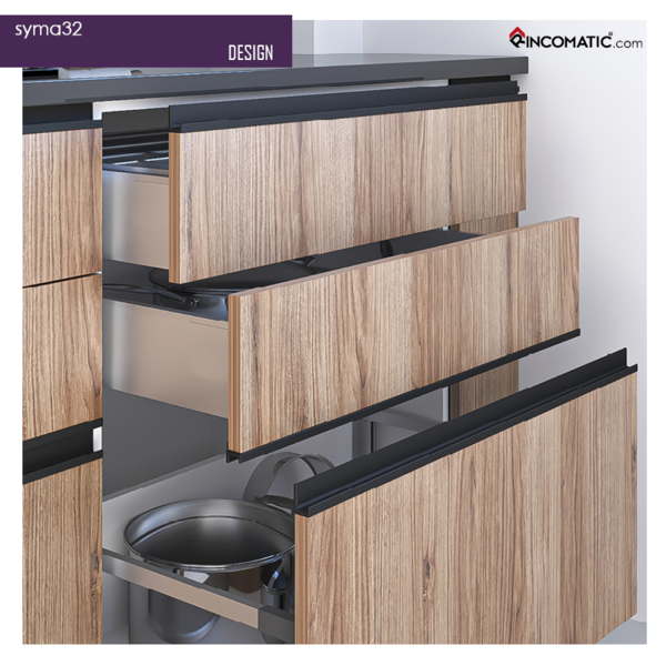 SYMA32 KIT END CAP+2CLIPS SILVER MT