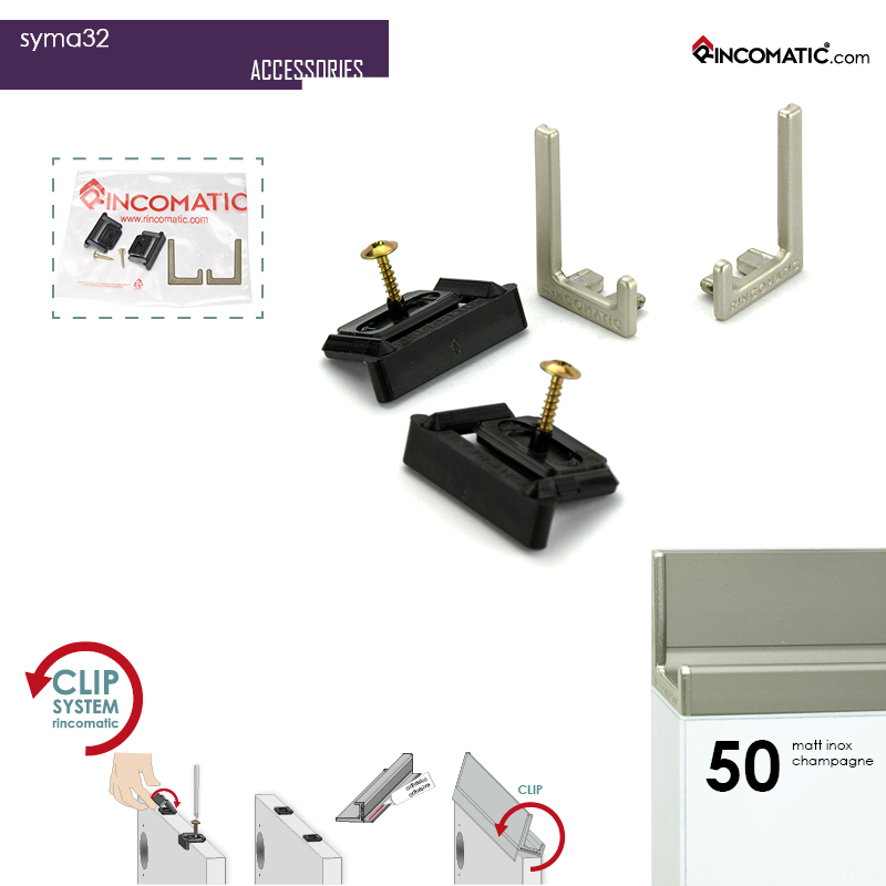 SYMA32 KIT END CAP+2CLIPS CHAMPAGNE