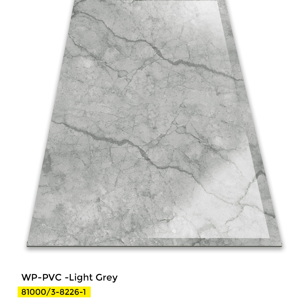 PVC WALL PANEL DECORATIVE MARBLE SHEET 4 X 8 FT  - LIGHT GREY