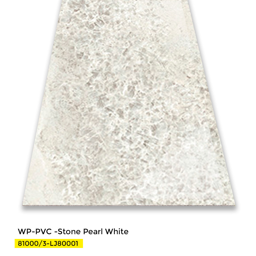 PVC WALL PANEL DECORATIVE MARBLE SHEET 4 X 8 FT  - STONE PEARL WHITE