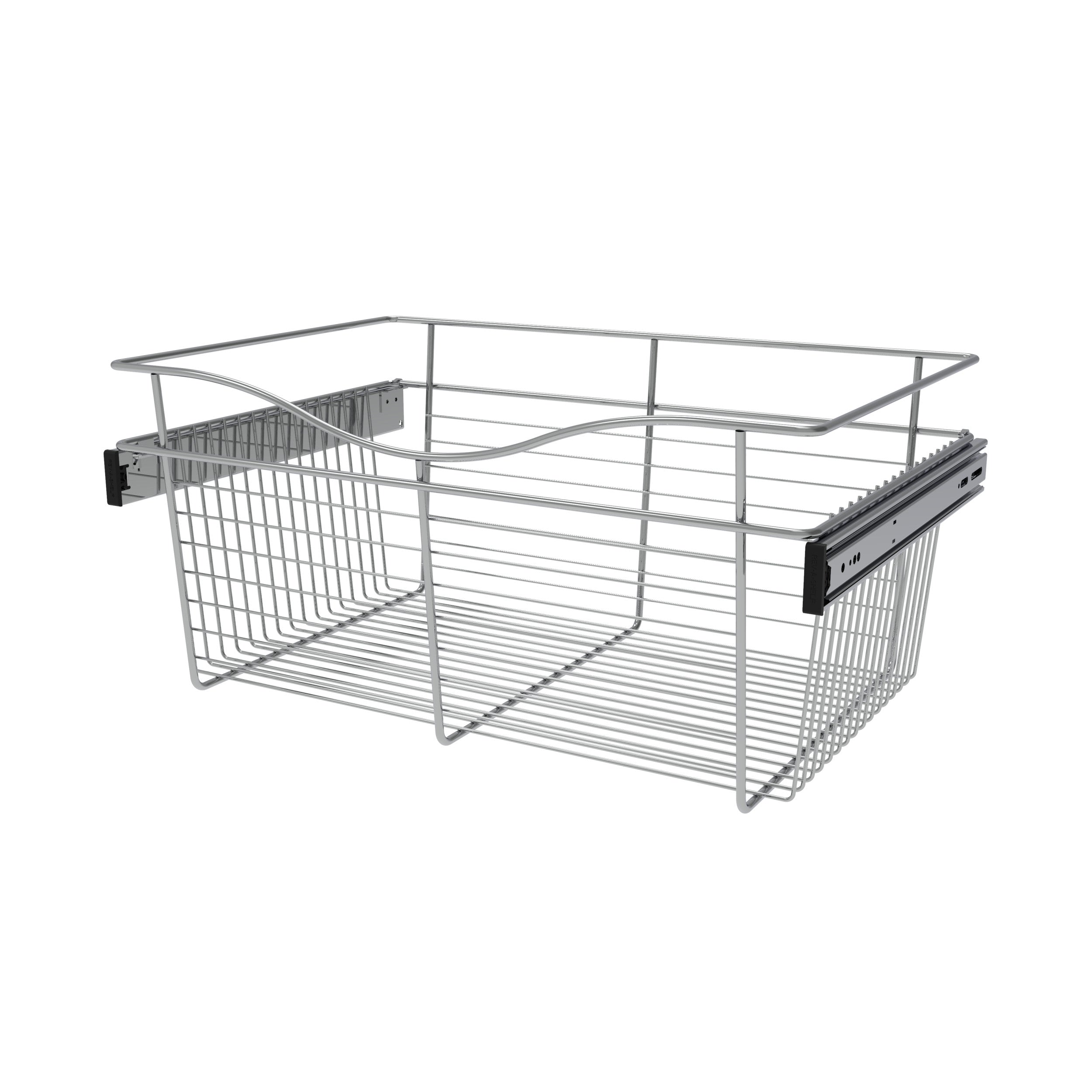 24 in Chrome Closet Pullout Basket Chrome  24 in (610 mm) W x 16 in (406 mm) D x 11 in (279 mm) H