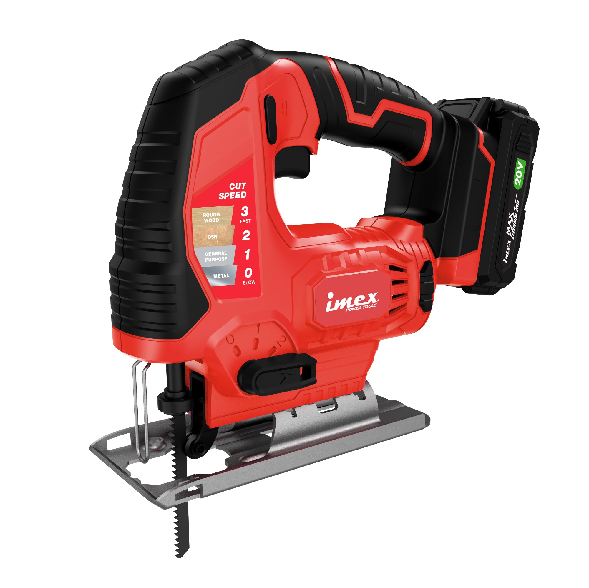20V Cordless Jig Saw with Battery and Charger ? IMEX Power Tools